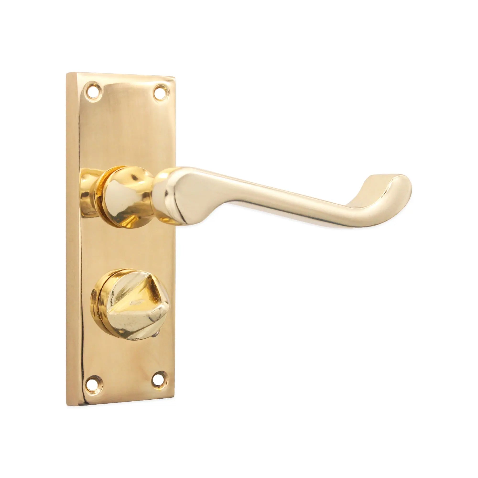 Victorian Scroll Privacy Lever Handle 115mm Polished Brass Spira