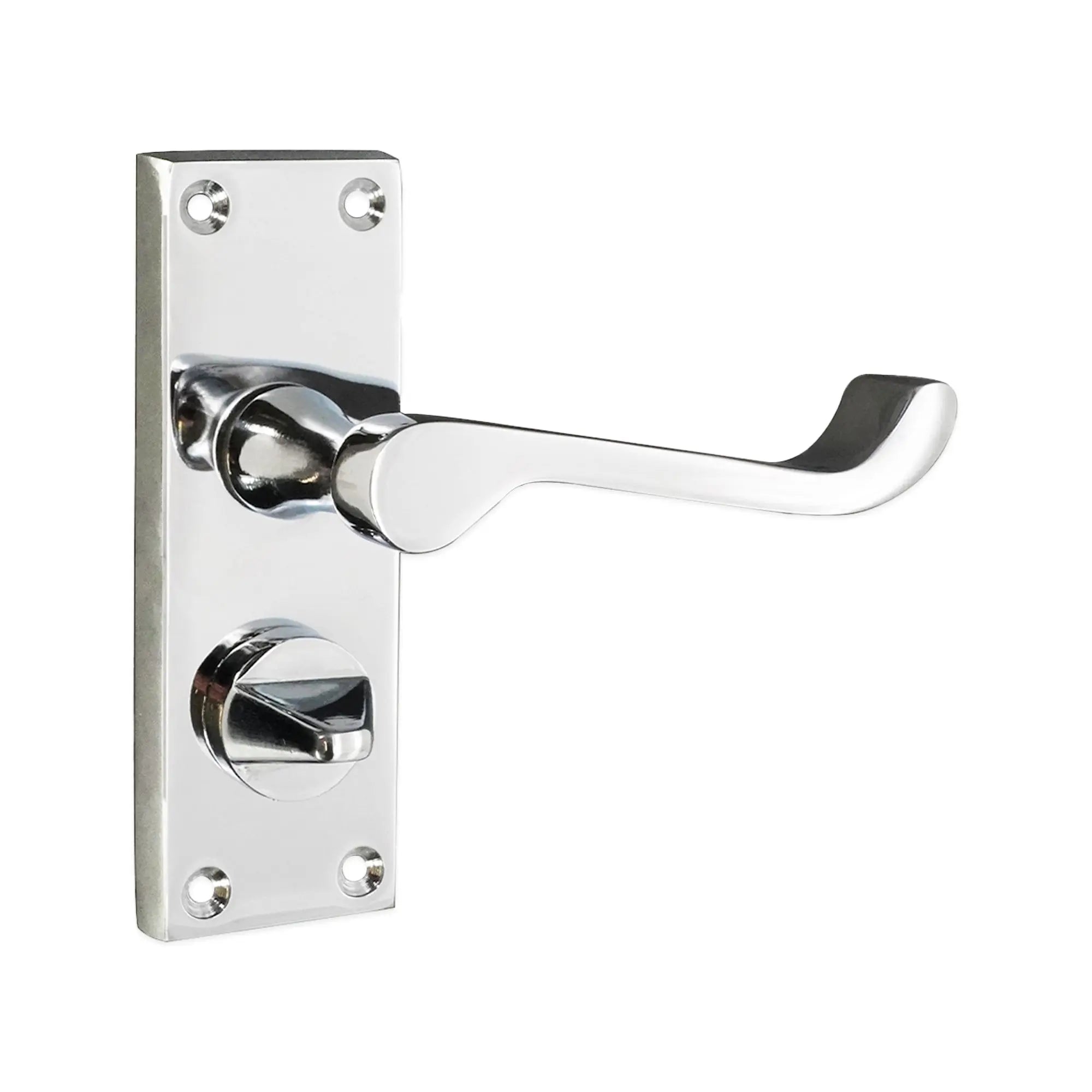 Victorian Scroll Privacy Lever Handle 115mm Polished Chrome Spira