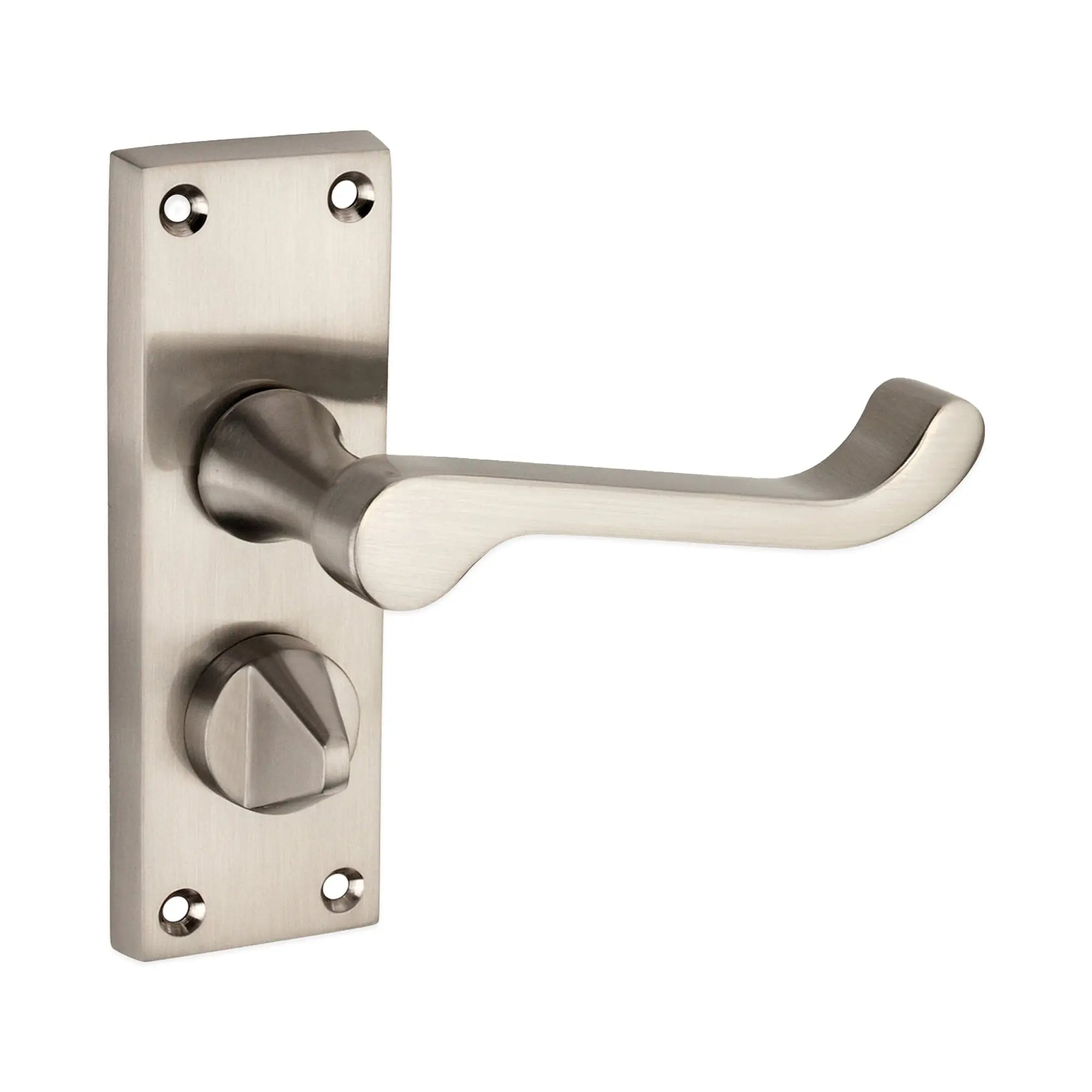 Victorian Scroll Privacy Lever Handle 115mm Satin Nickel Spira