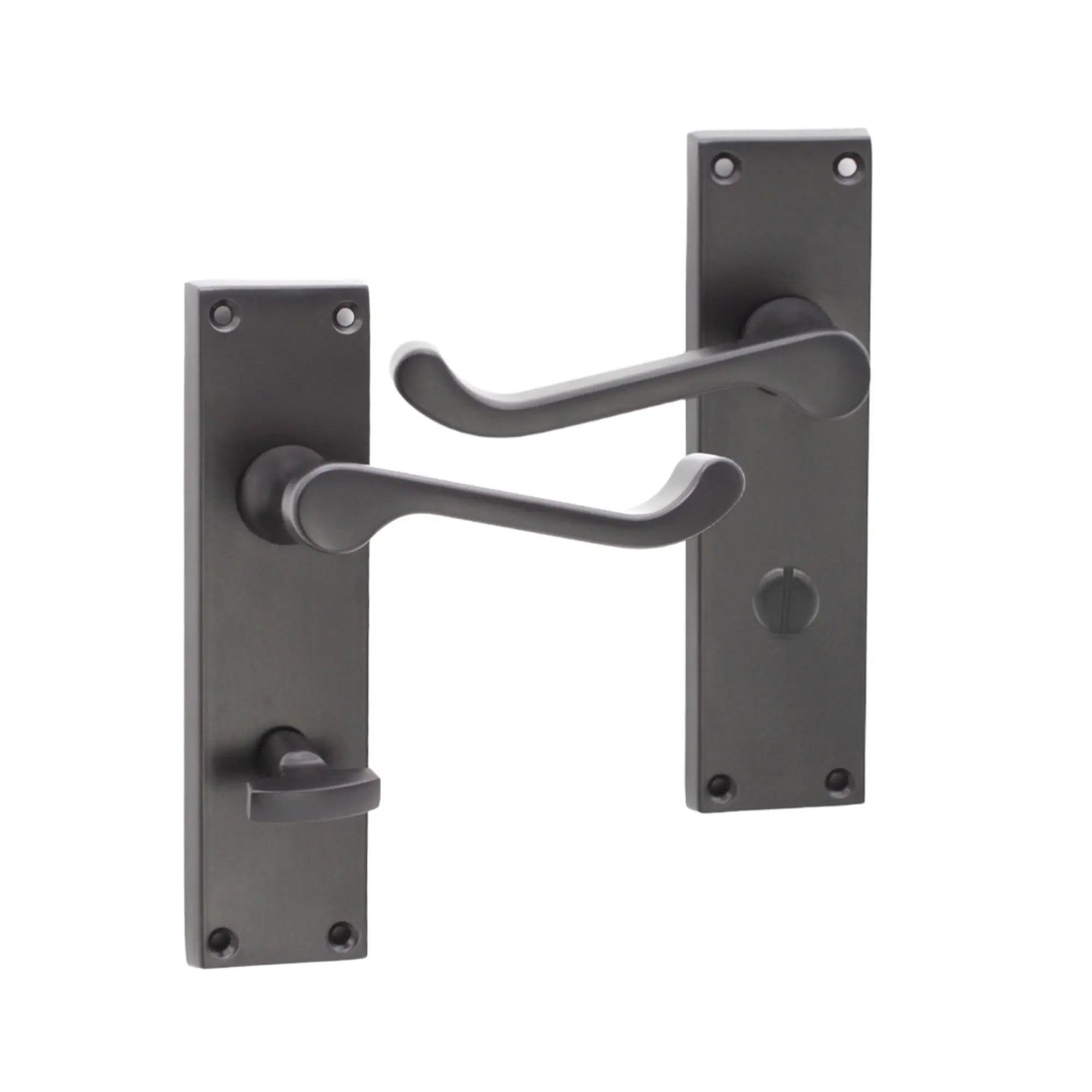 Victorian Scroll Bathroom Lever Handle 150mm Matt Black Spira