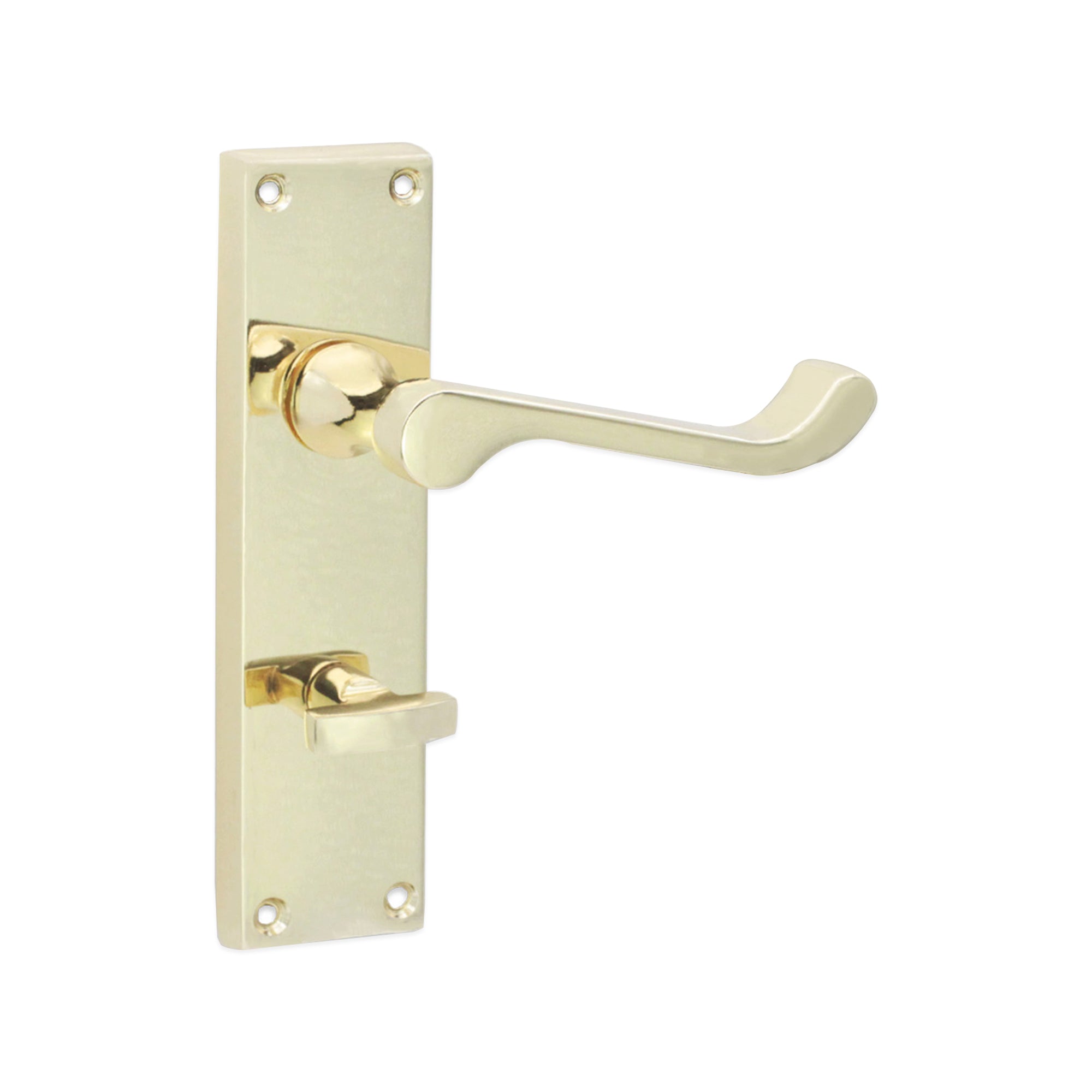 Victorian Scroll Bathroom Lever Handle 150mm Polished Brass