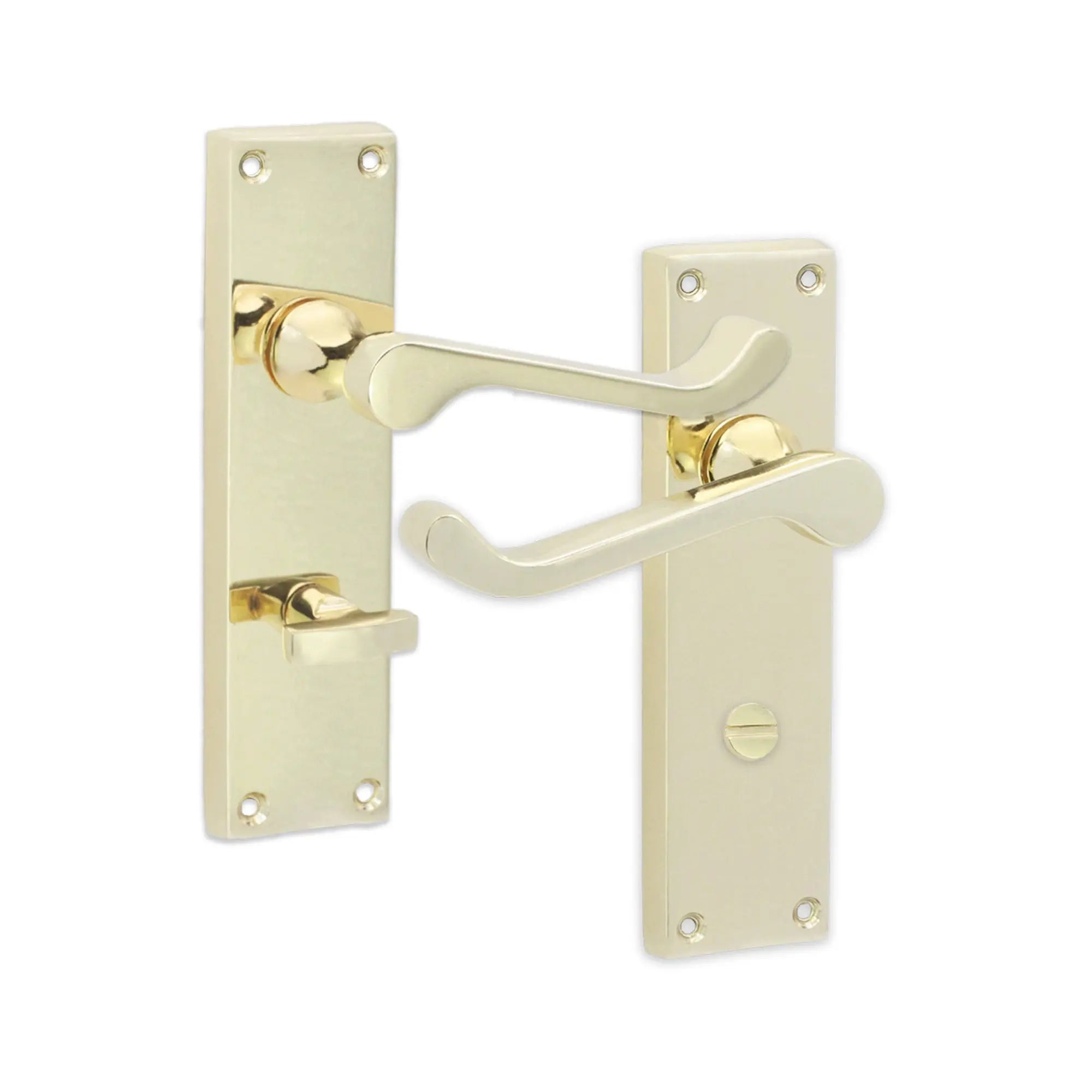 Victorian Scroll Bathroom Lever Handle 150mm Polished Brass Spira