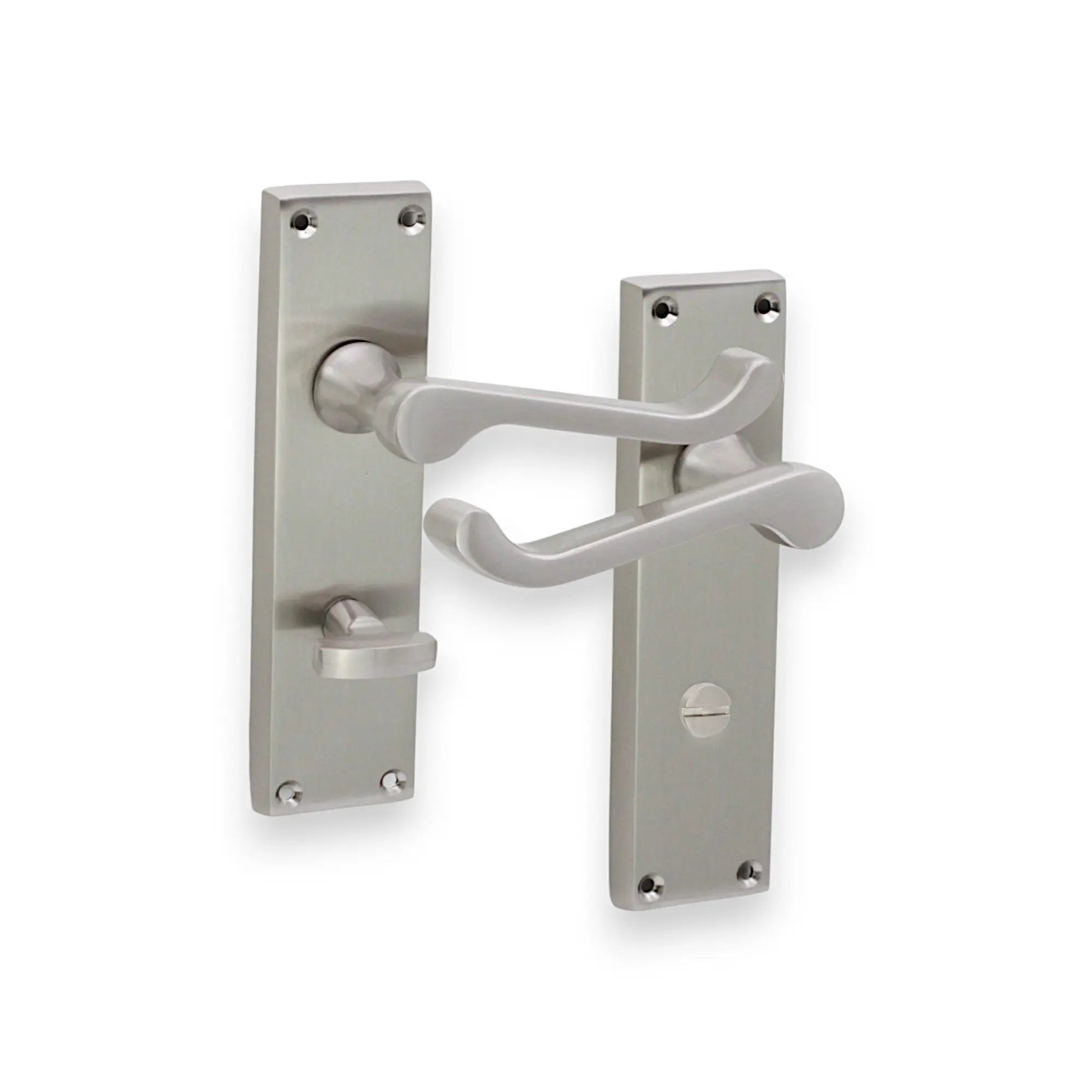 Victorian Scroll Bathroom Lever Handle 150mm Satin Nickel Spira