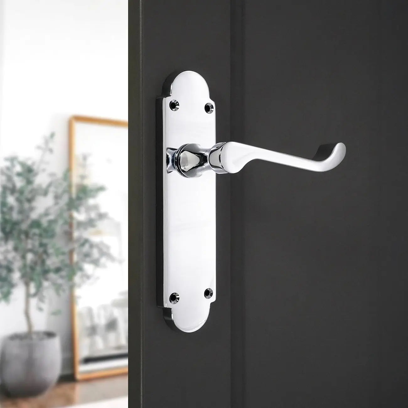 Oakley Lever on Backplate Latch Polished Chrome Spira