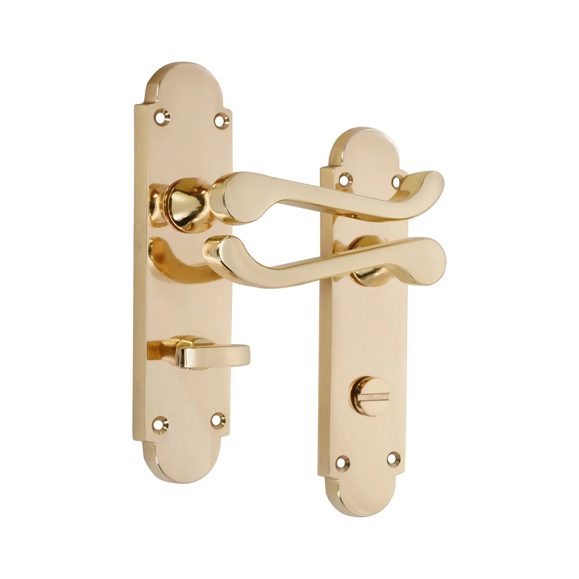 Oakley Lever on Backplate Bathroom Polished Brass Spira