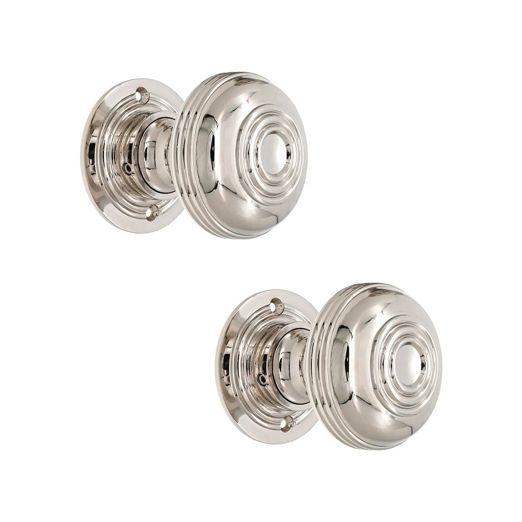 Bloxwich Large 60mm Rim/Mortice Door Knob Polished Nickel Spira