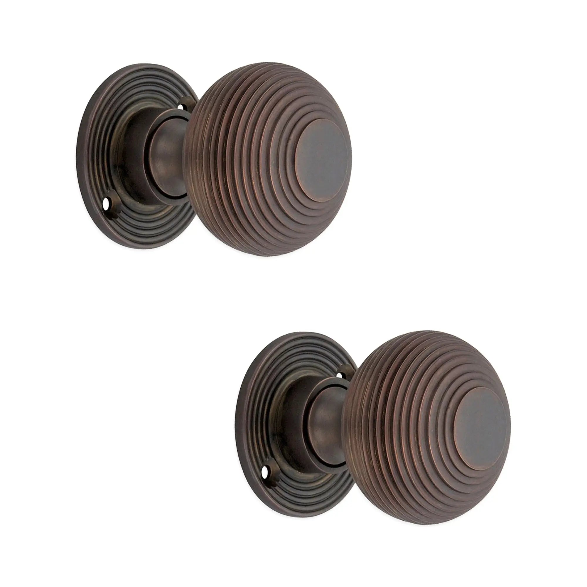 Beehive 50mm Rim/Mortice Door Knob Aged Bronze Spira