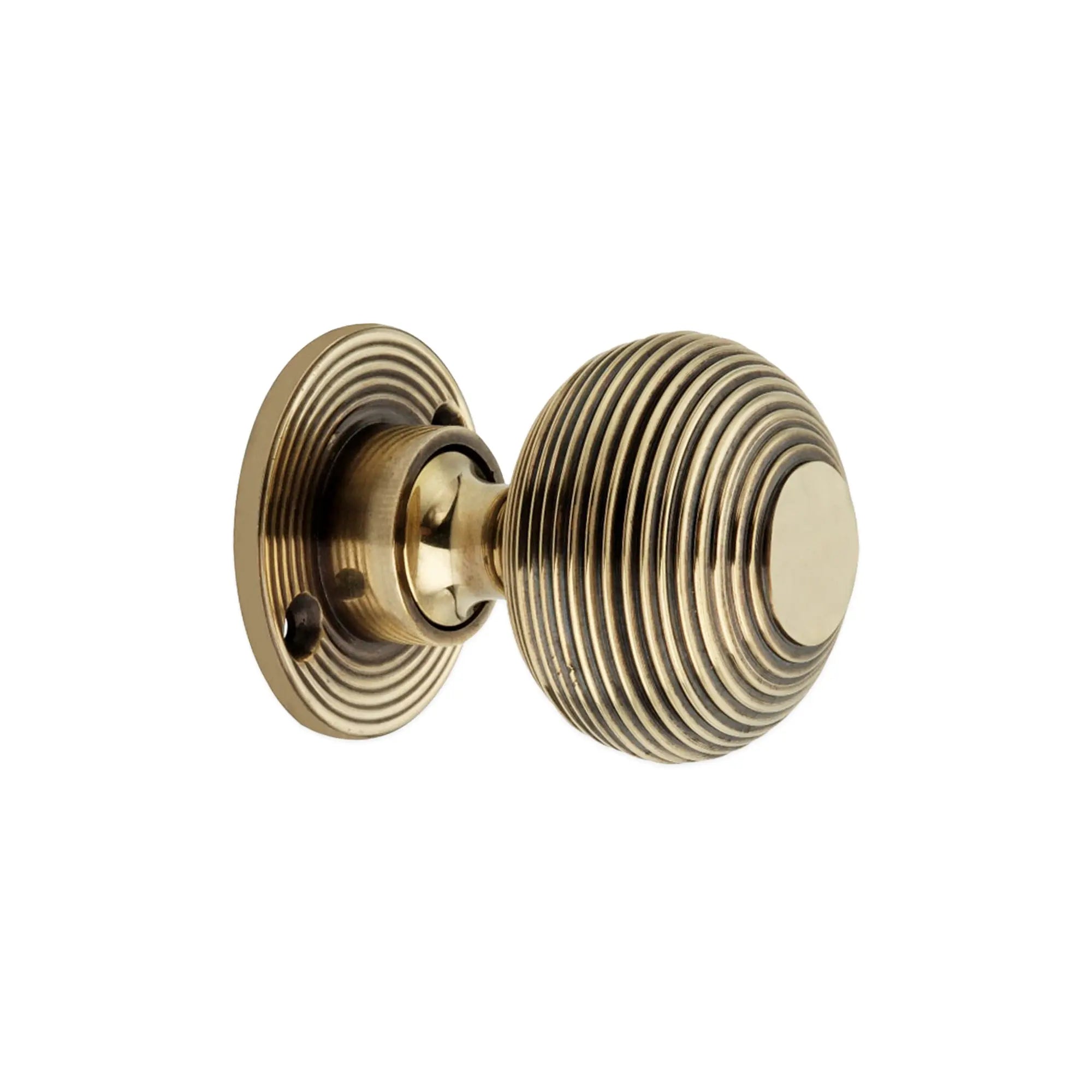 Beehive 50mm Rim/Mortice Door Knob Aged Brass Spira
