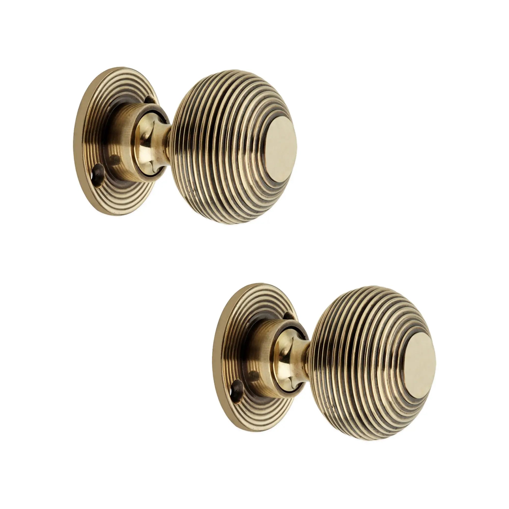 Beehive 50mm Rim/Mortice Door Knob Aged Brass Spira