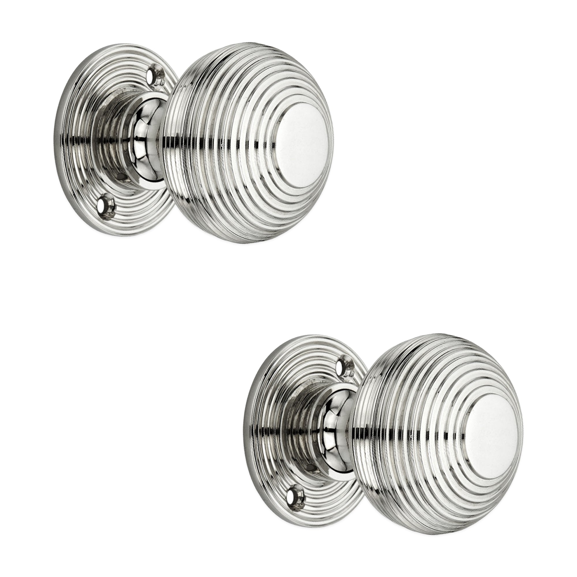 Beehive 50mm Rim/Mortice Door Knob Polished Nickel