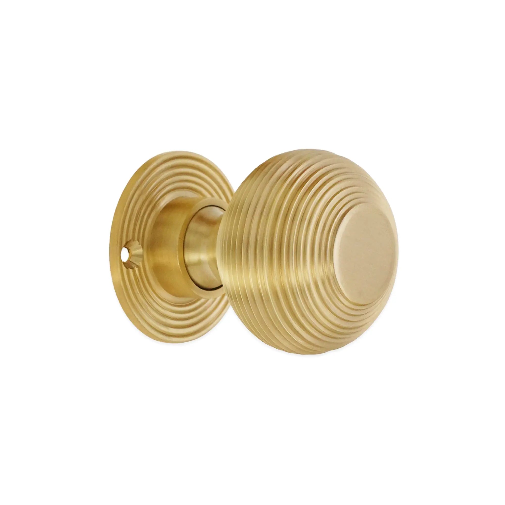 Beehive 50mm Mortice/Rim Door Knob Satin Brass Spira
