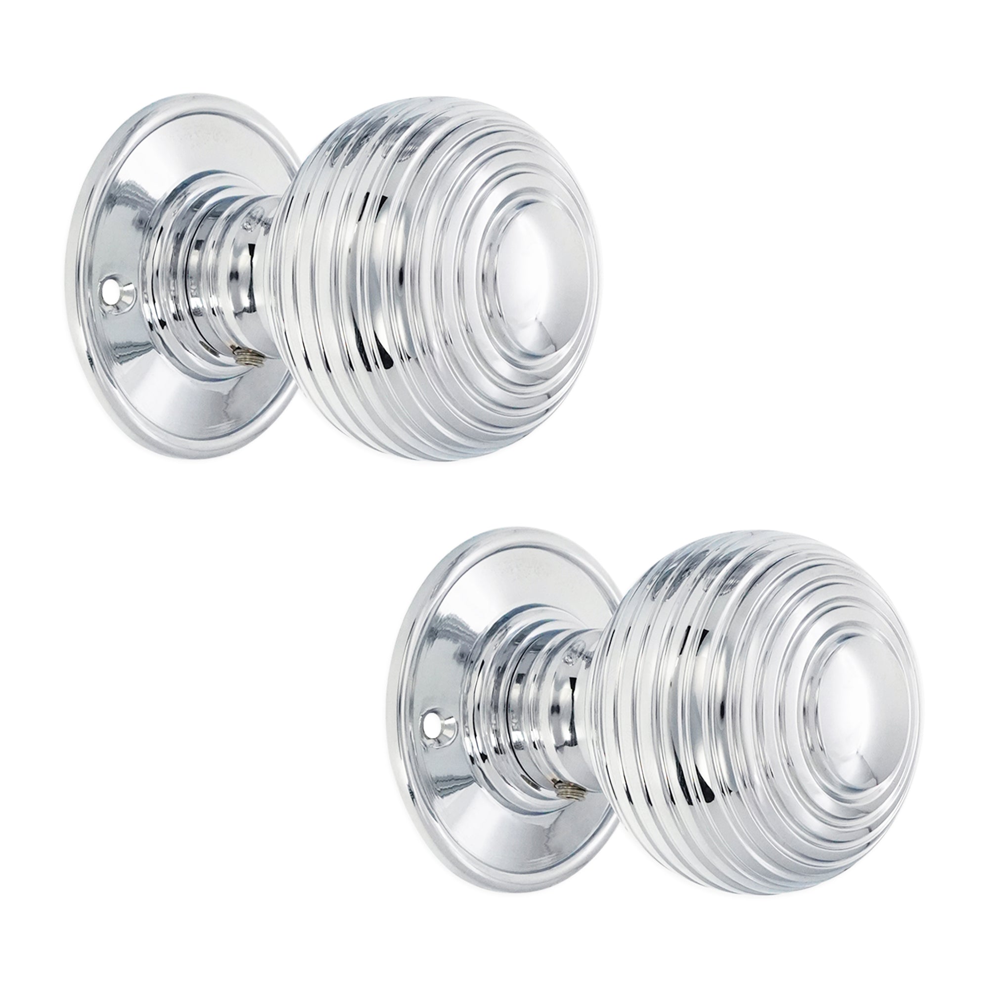 Beehive Large 60mm Mortice Door Knob Polished Chrome