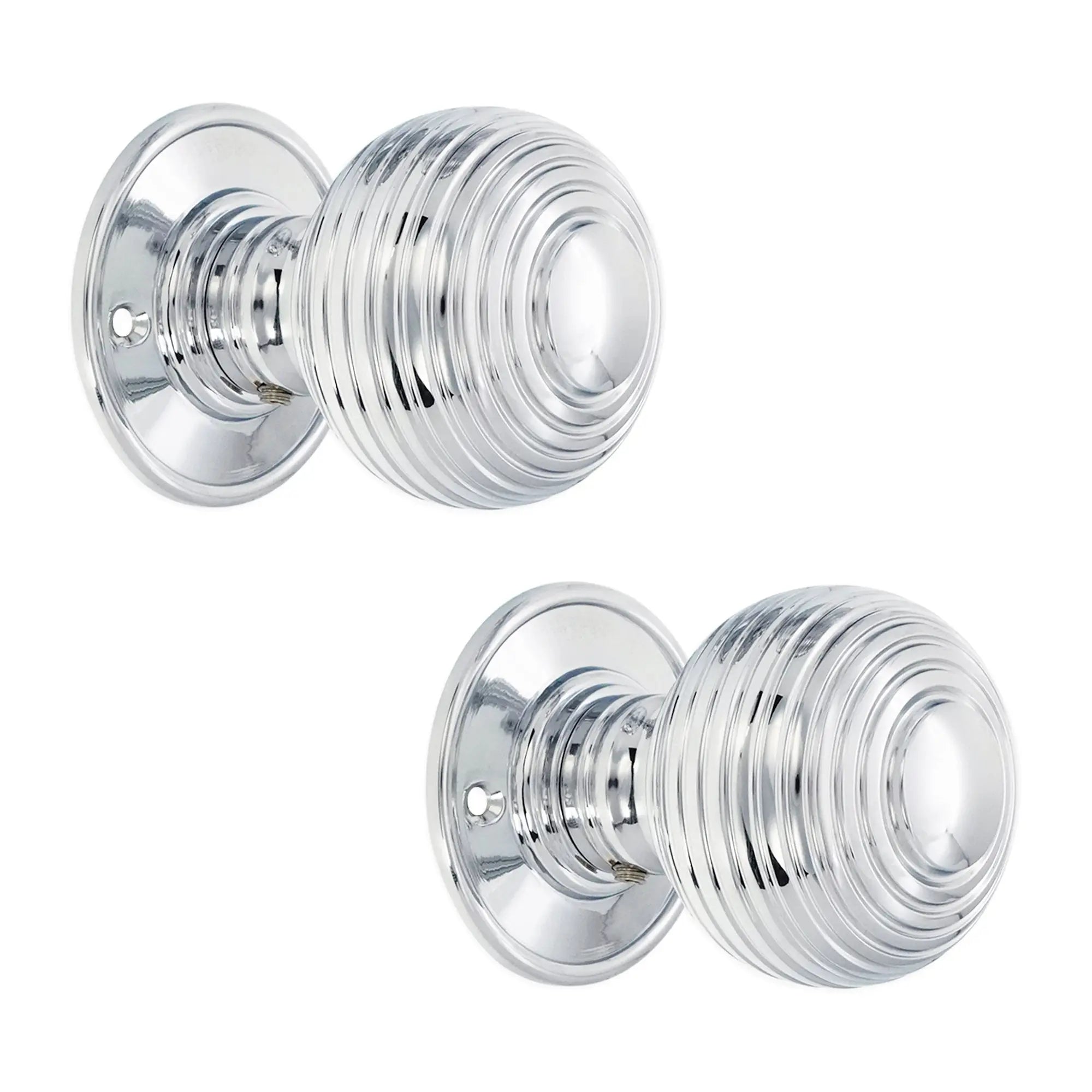 Beehive Large 60mm Mortice Door Knob Polished Chrome Spira