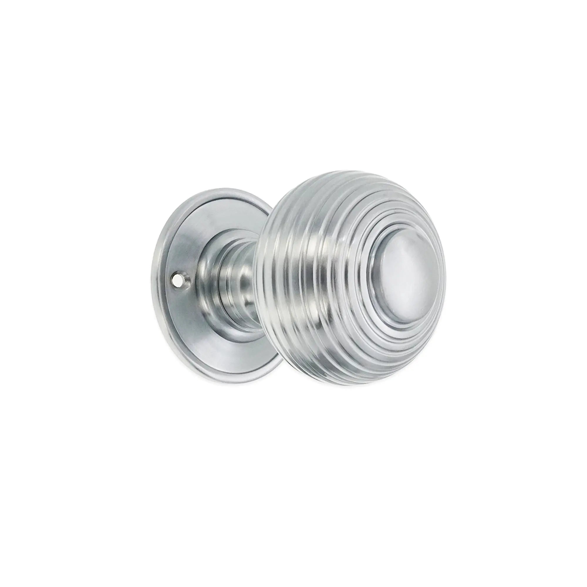 Beehive Large 60mm Mortice Door Knob Satin Chrome Spira