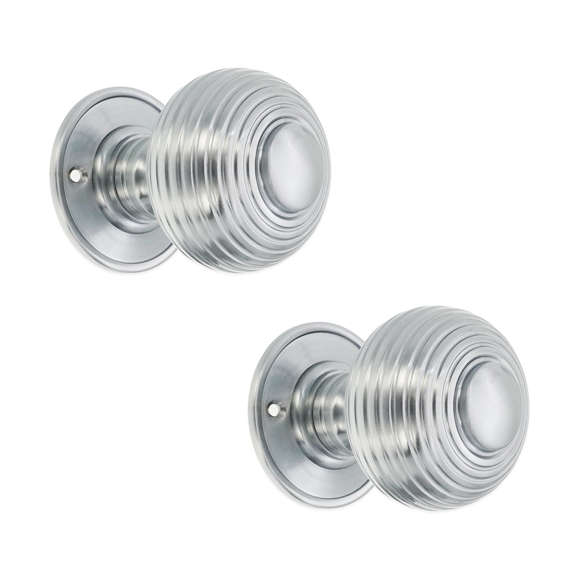 Beehive Large 60mm Mortice Door Knob Satin Chrome