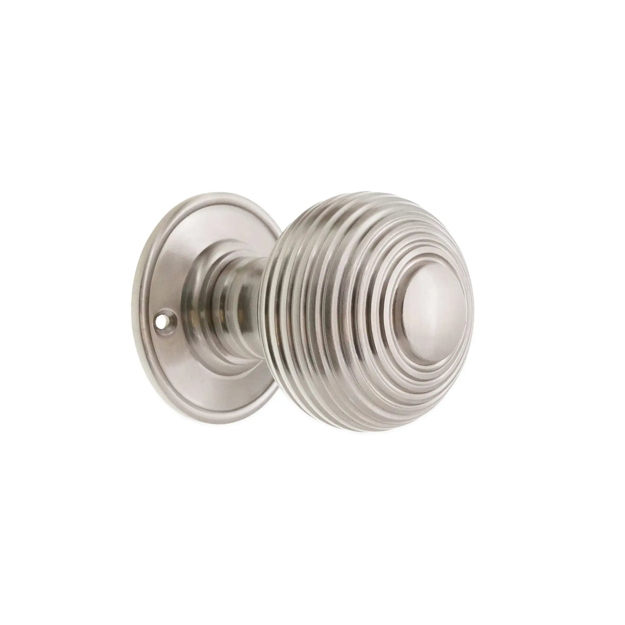 Beehive Large 60mm Mortice Door Knob Satin Nickel Spira