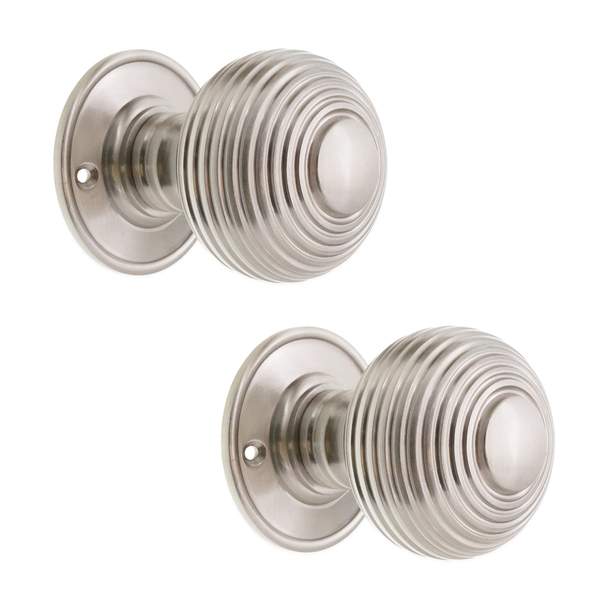 Beehive Large 60mm Mortice Door Knob Satin Nickel