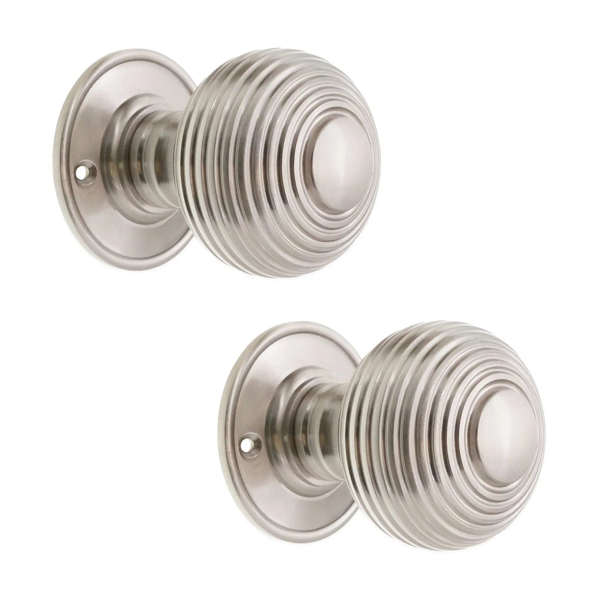 Beehive Large 60mm Mortice Door Knob Satin Nickel Spira