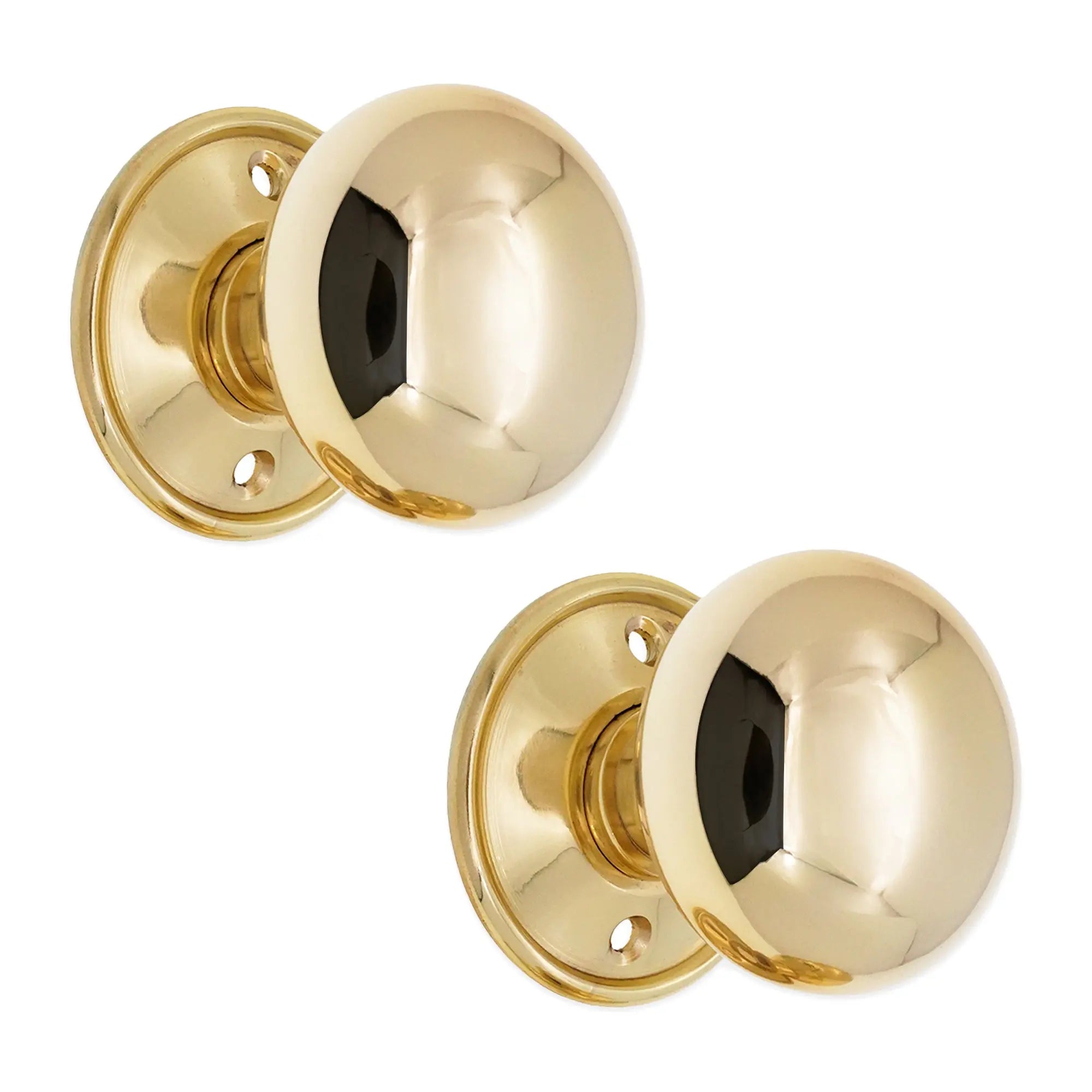 Cottage Large 50mm Rim/Mortice Door Knob Polished Brass Spira