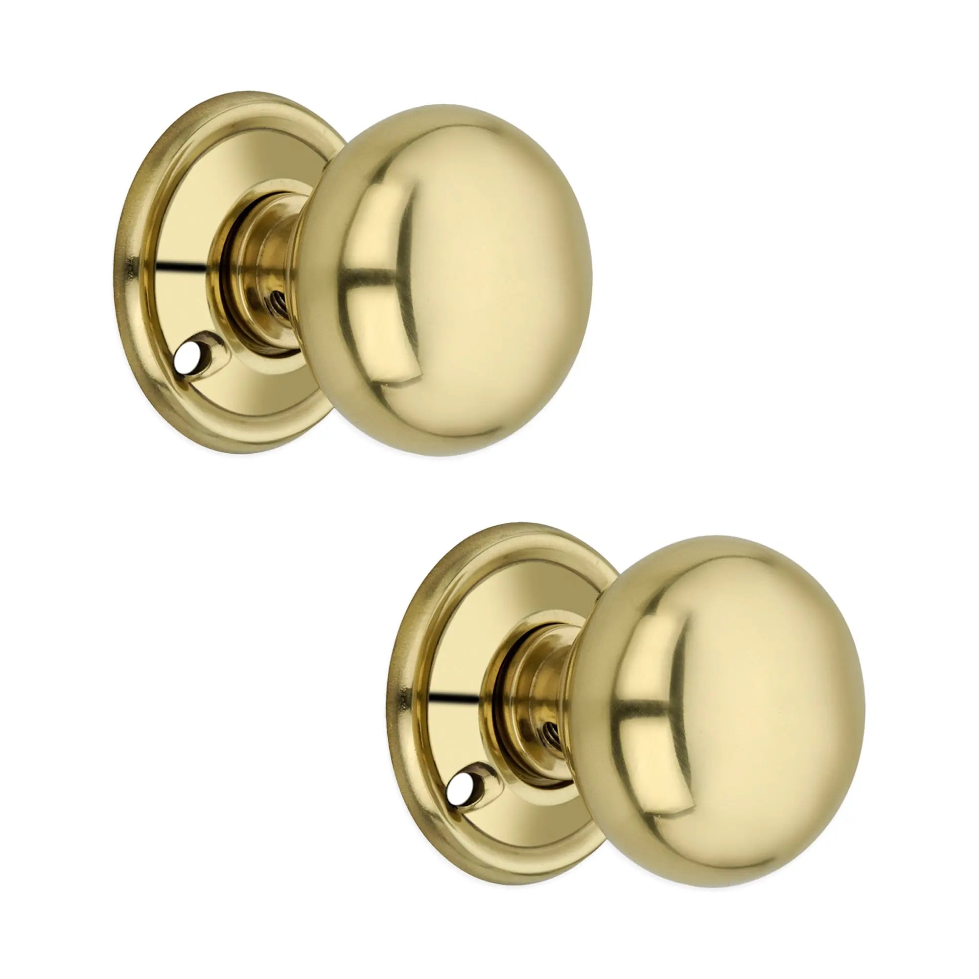 Cottage Small 40mm Rim/Mortice Door Knob Polished Brass Spira