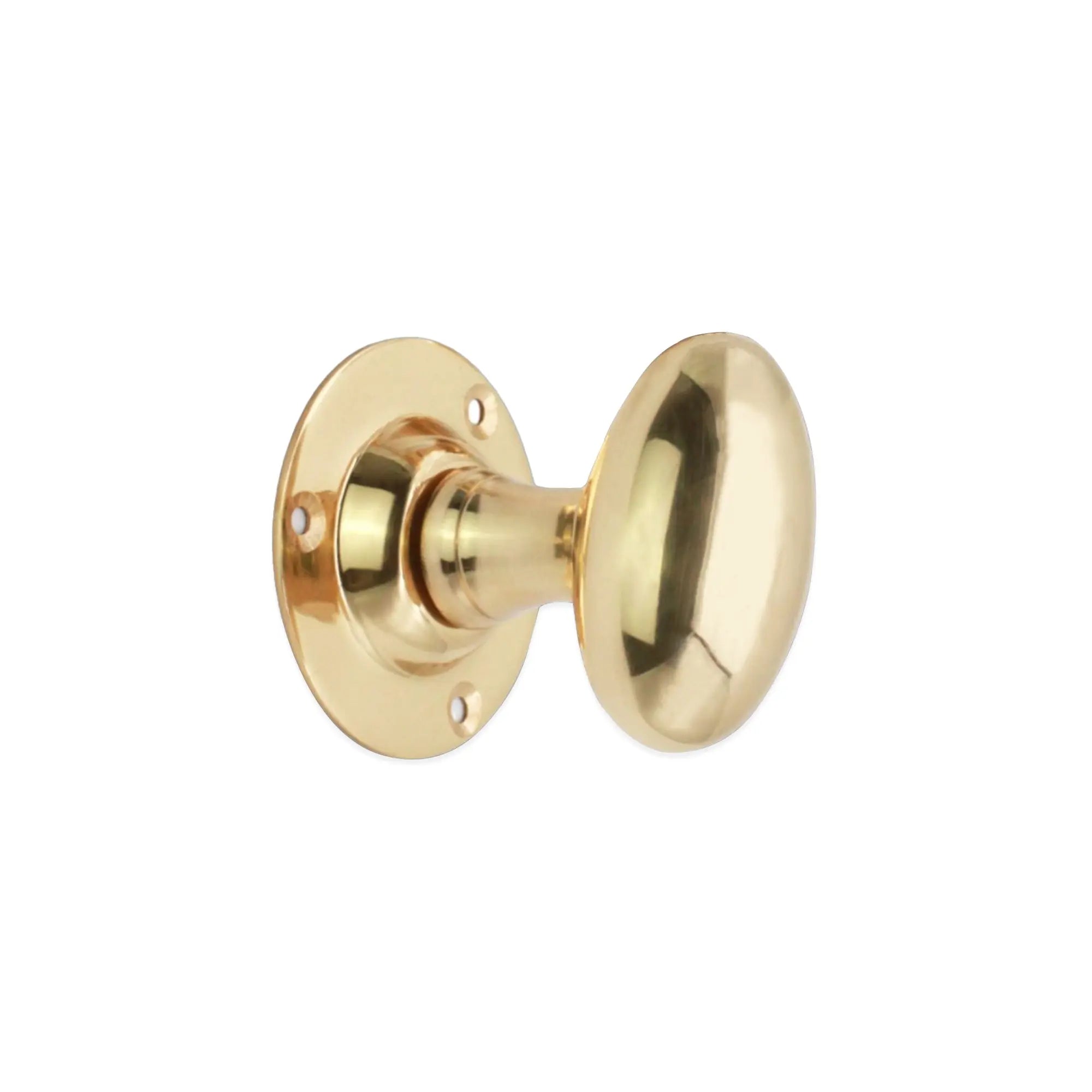 Oval Mortice Door Knob Polished Brass Spira