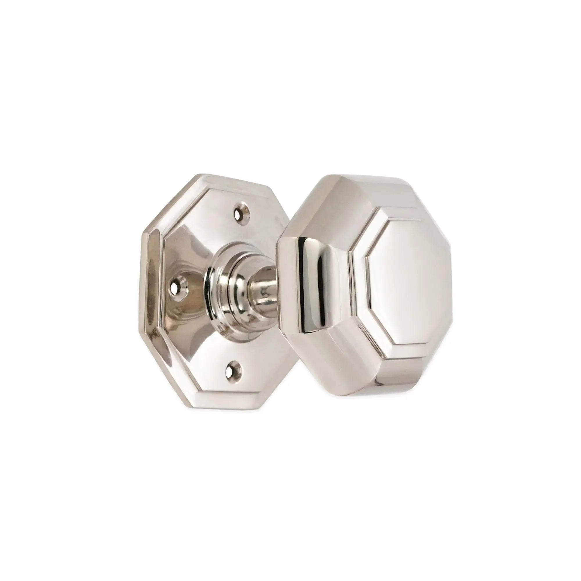 Octagonal Mortice Door Knobs Polished Nickel Spira