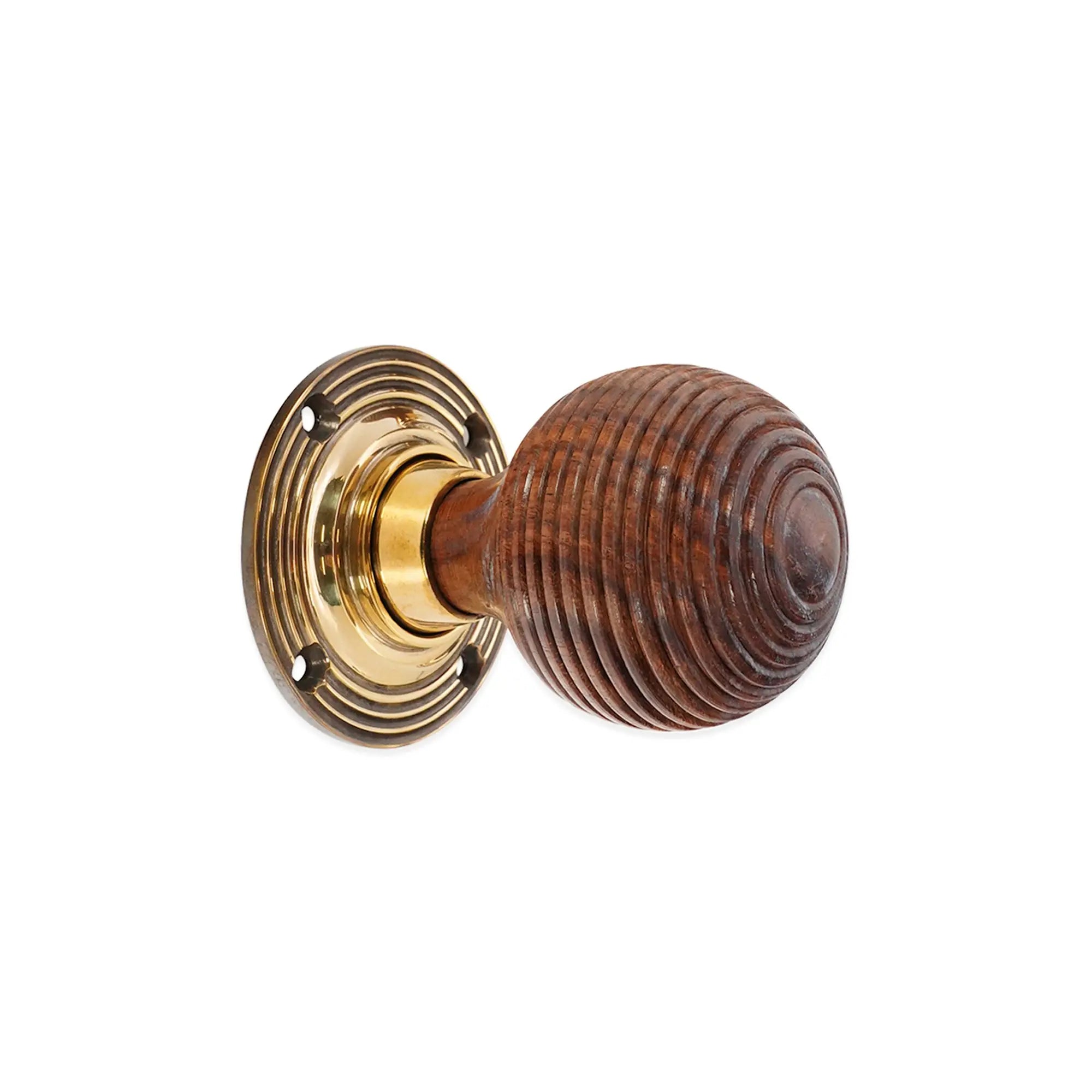 Rosewood Beehive Rim/Mortice Door Knob Aged Brass Spira