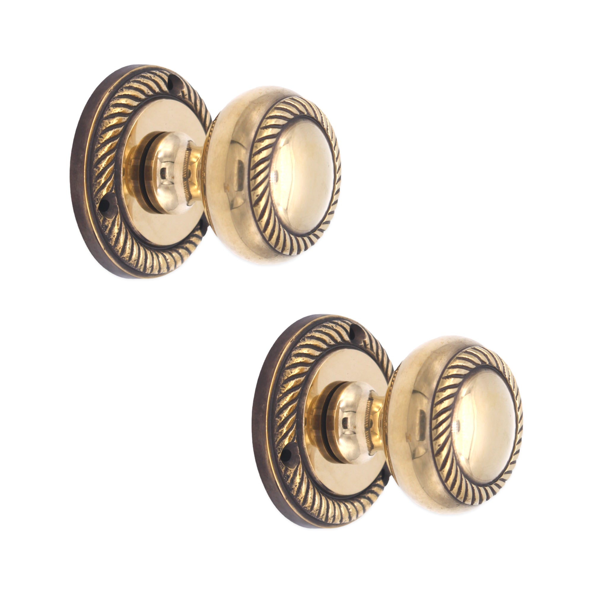 Georgian Mortice Door Knob Aged Brass