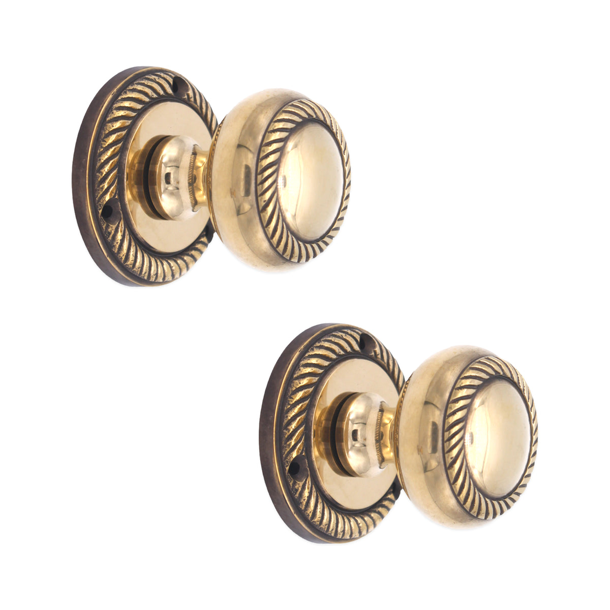 Georgian Mortice Door Knob Aged Brass