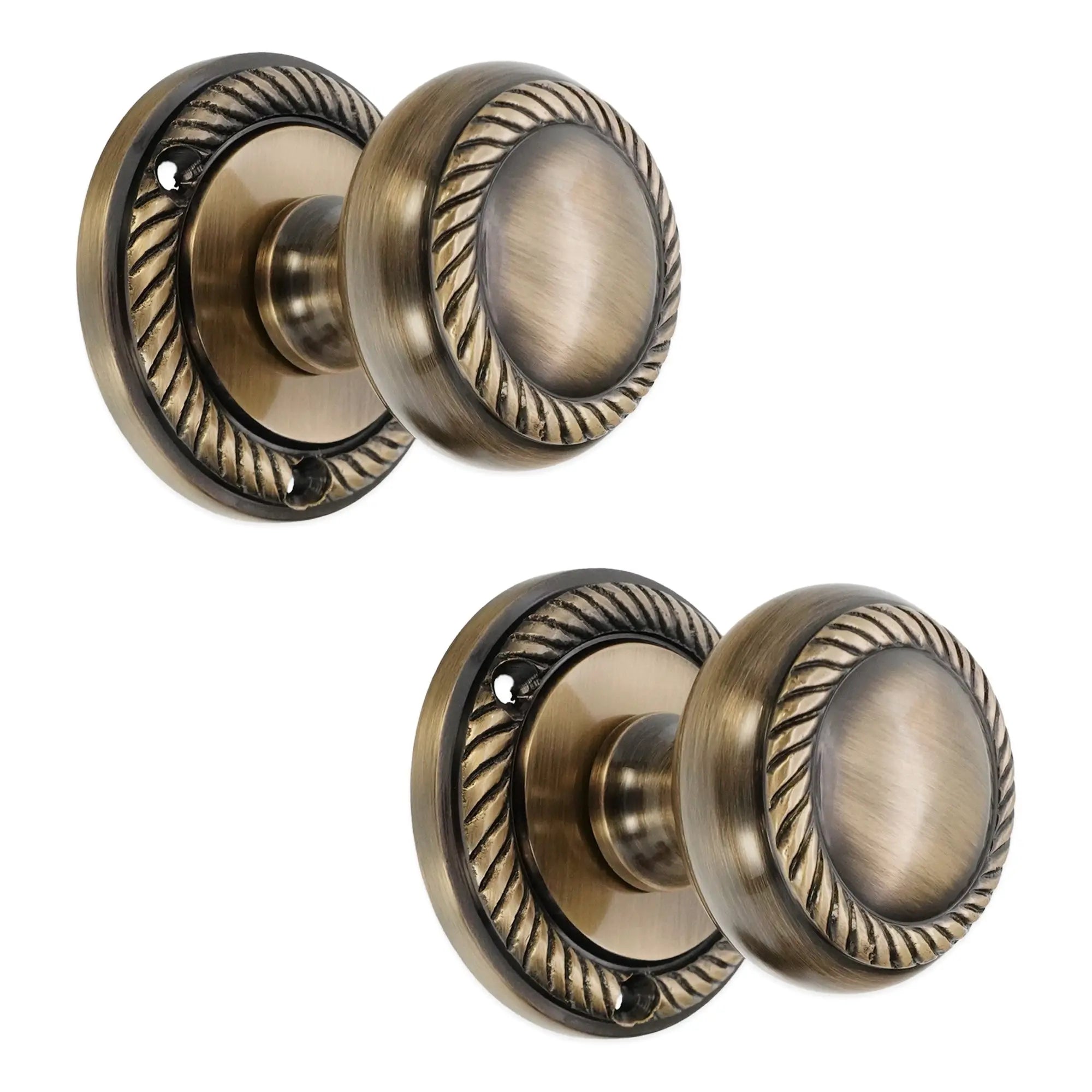 Georgian Mortice Door Knob Antique Brass Spira