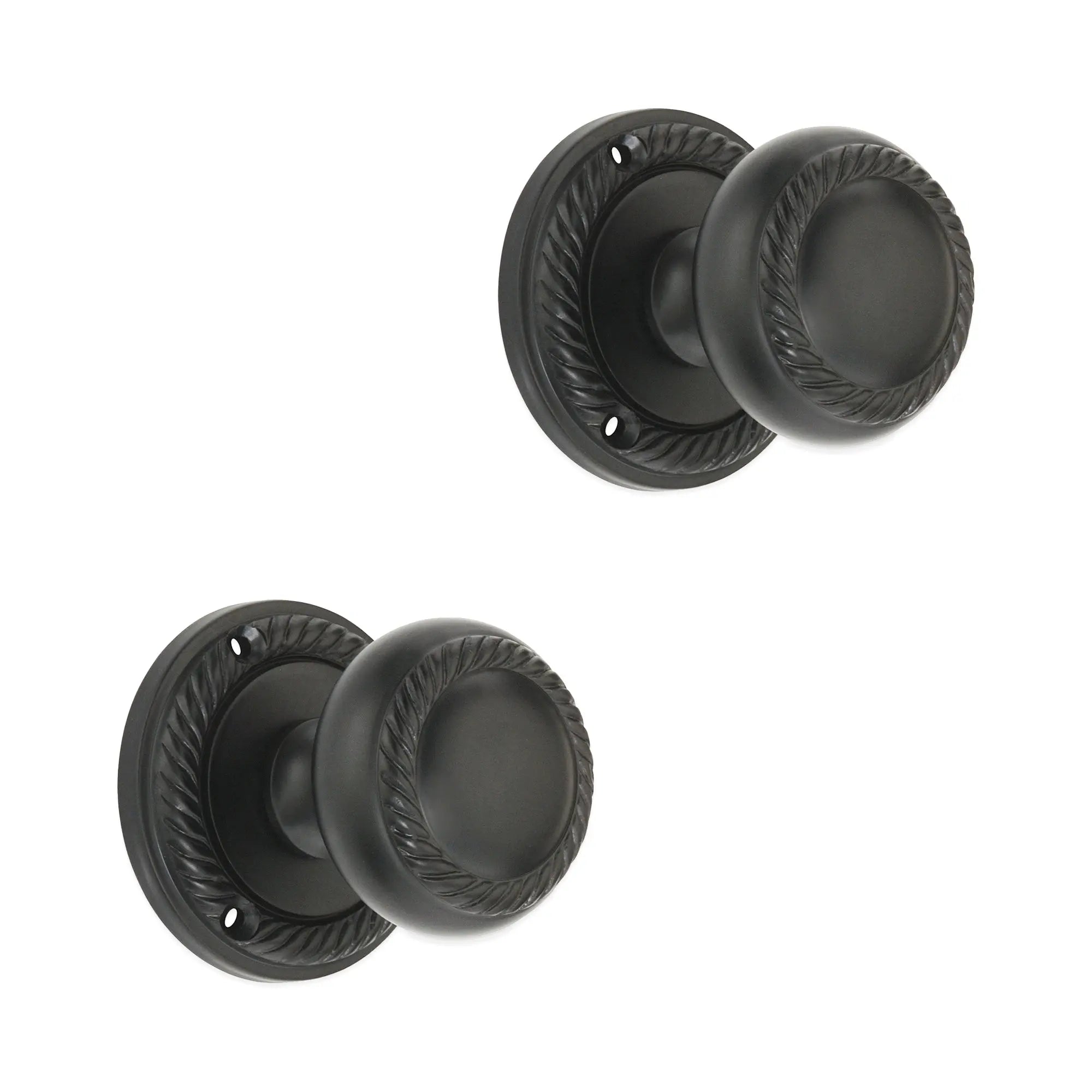 Georgian Mortice Door Knob Matt Black Spira