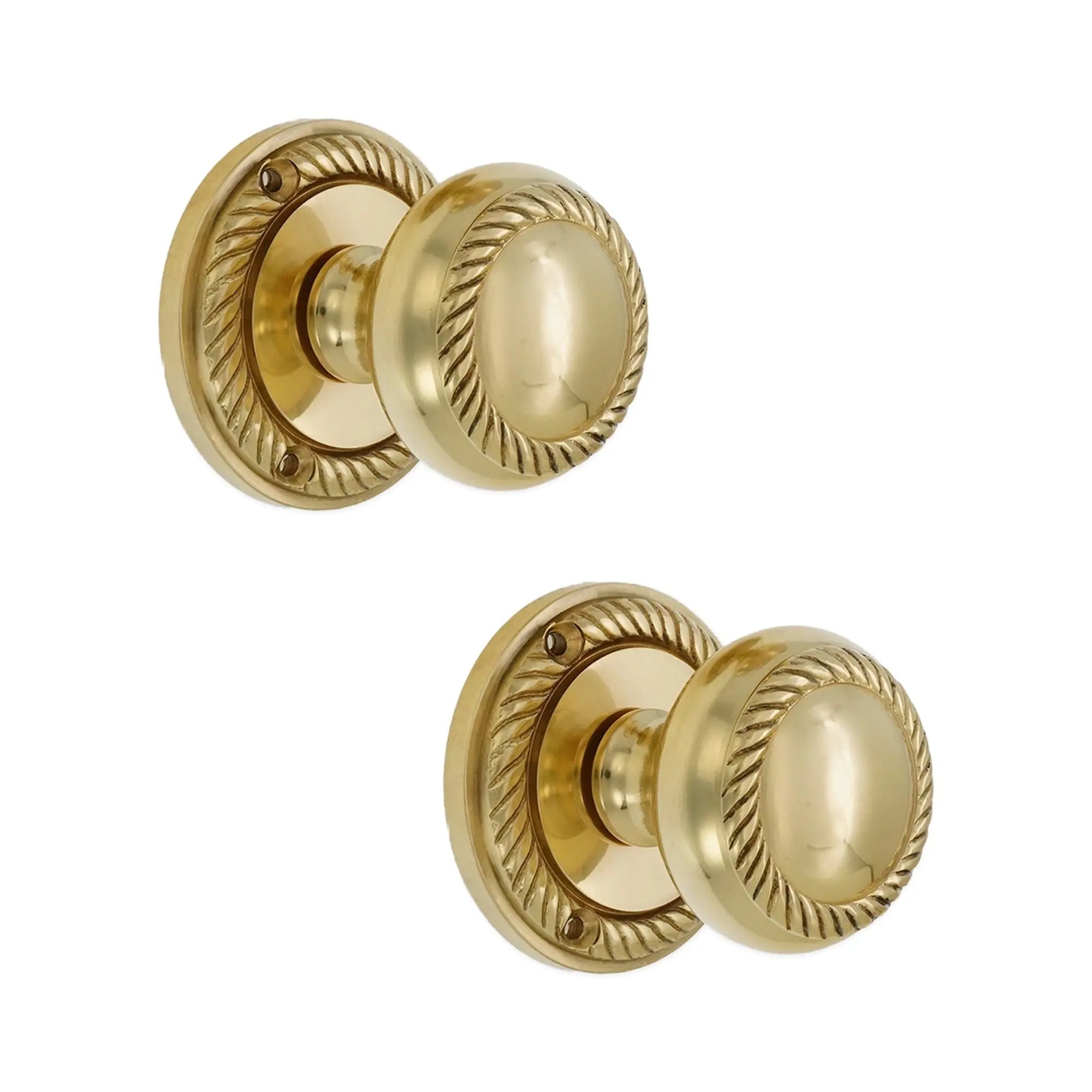 Georgian Mortice Door Knob Polished Brass Spira