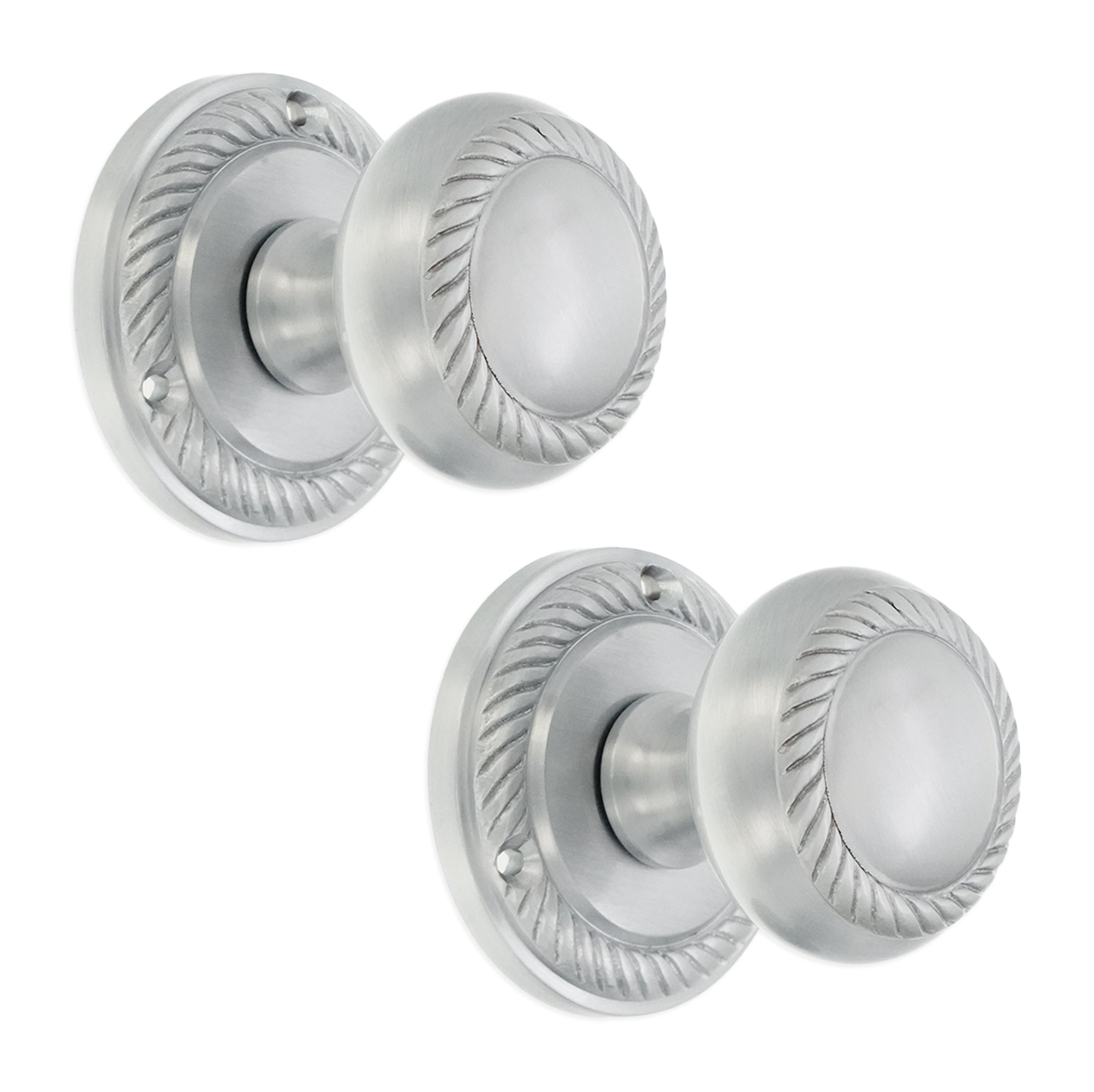 Georgian Mortice Door Knob Satin Chrome