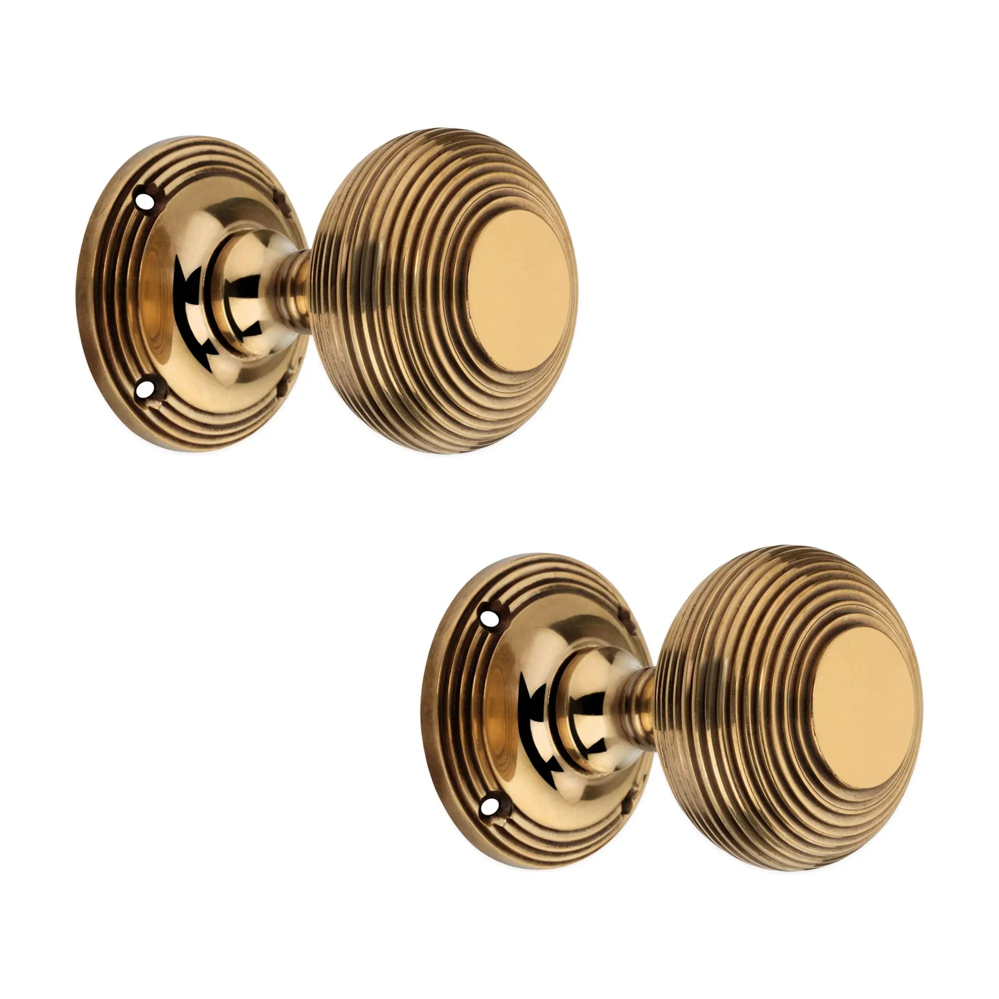 Beehive Door Knob 55mm Aged Brass Spira