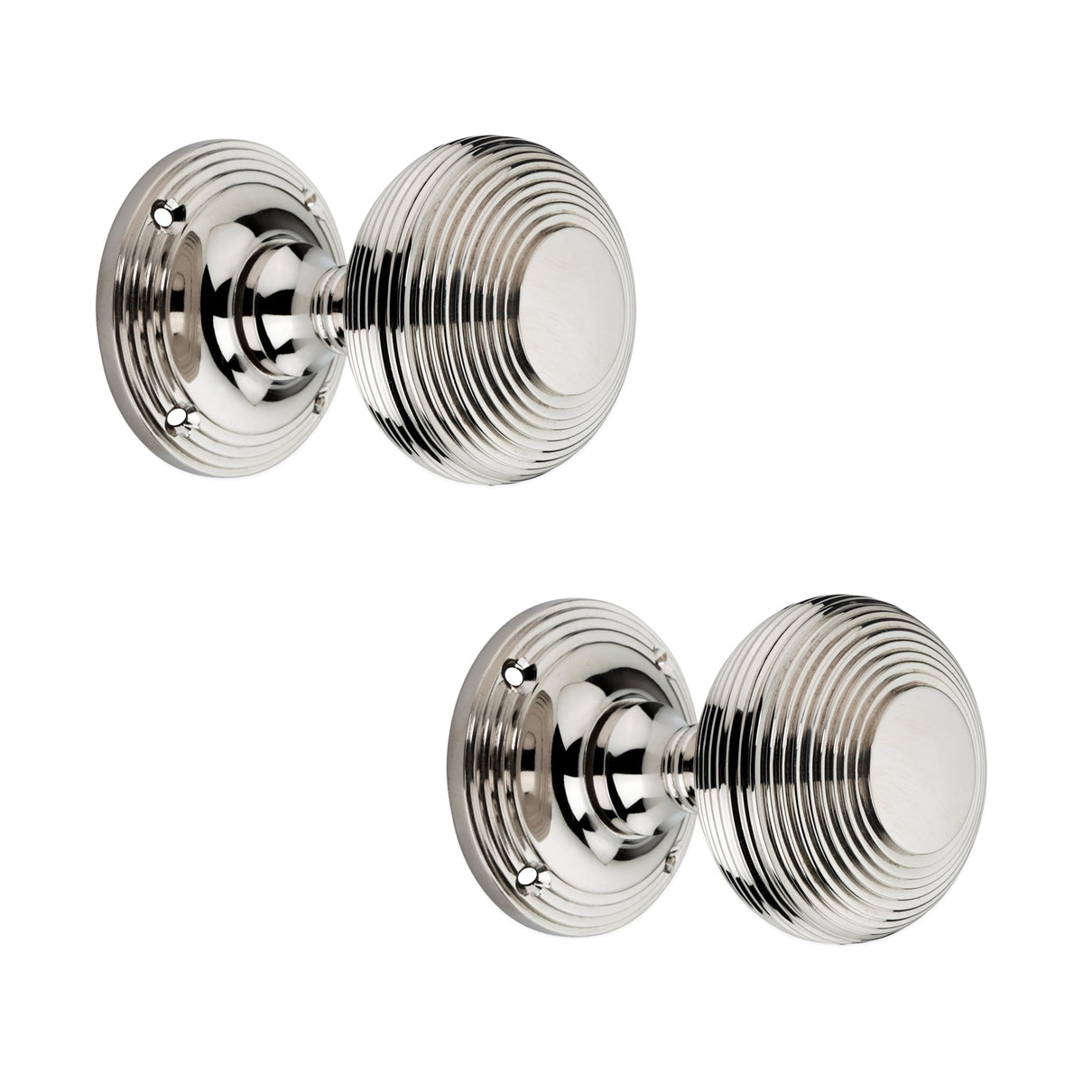 Beehive Door Knob 55mm Polished Nickel