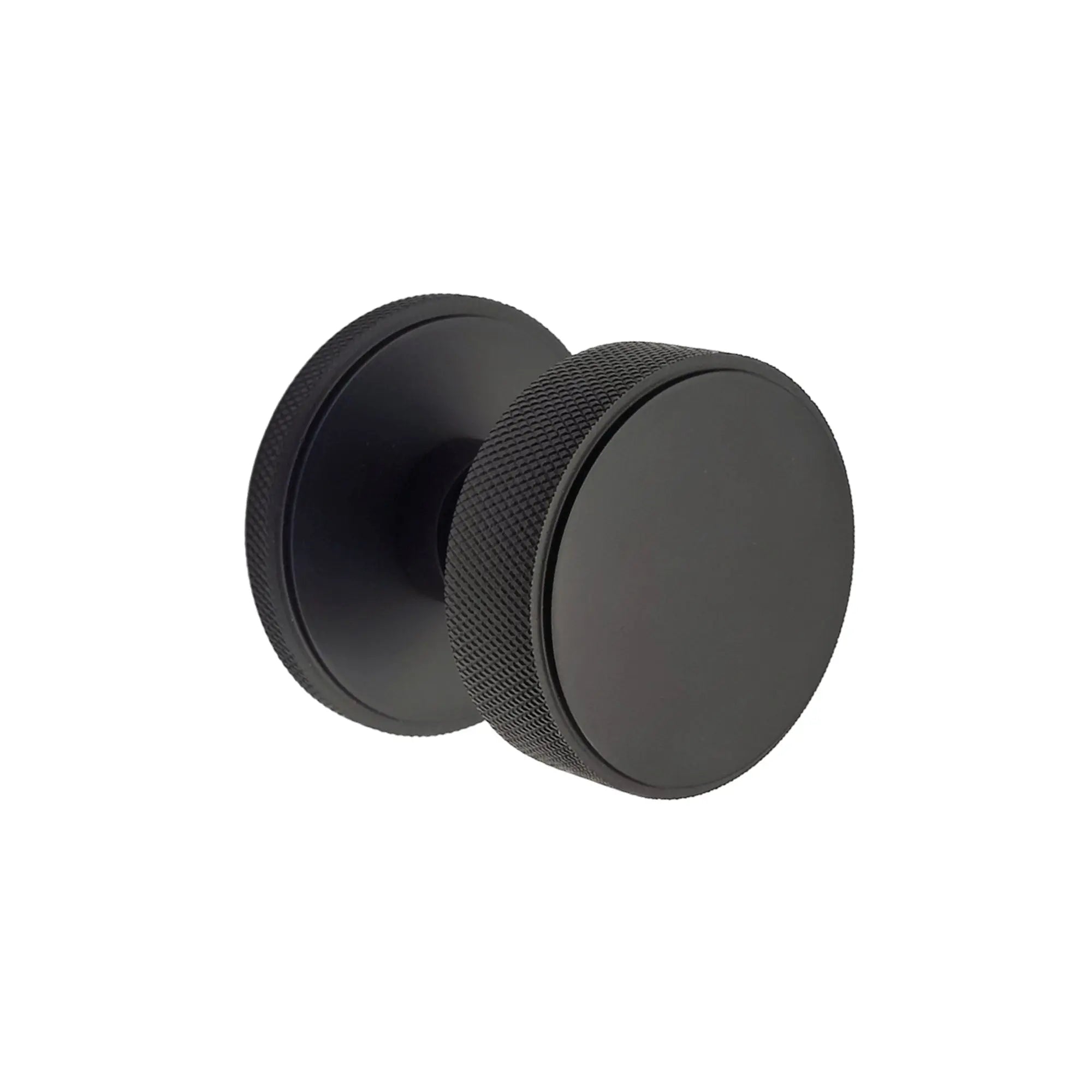 Connaught Knurled Door Knob Matt Black Spira