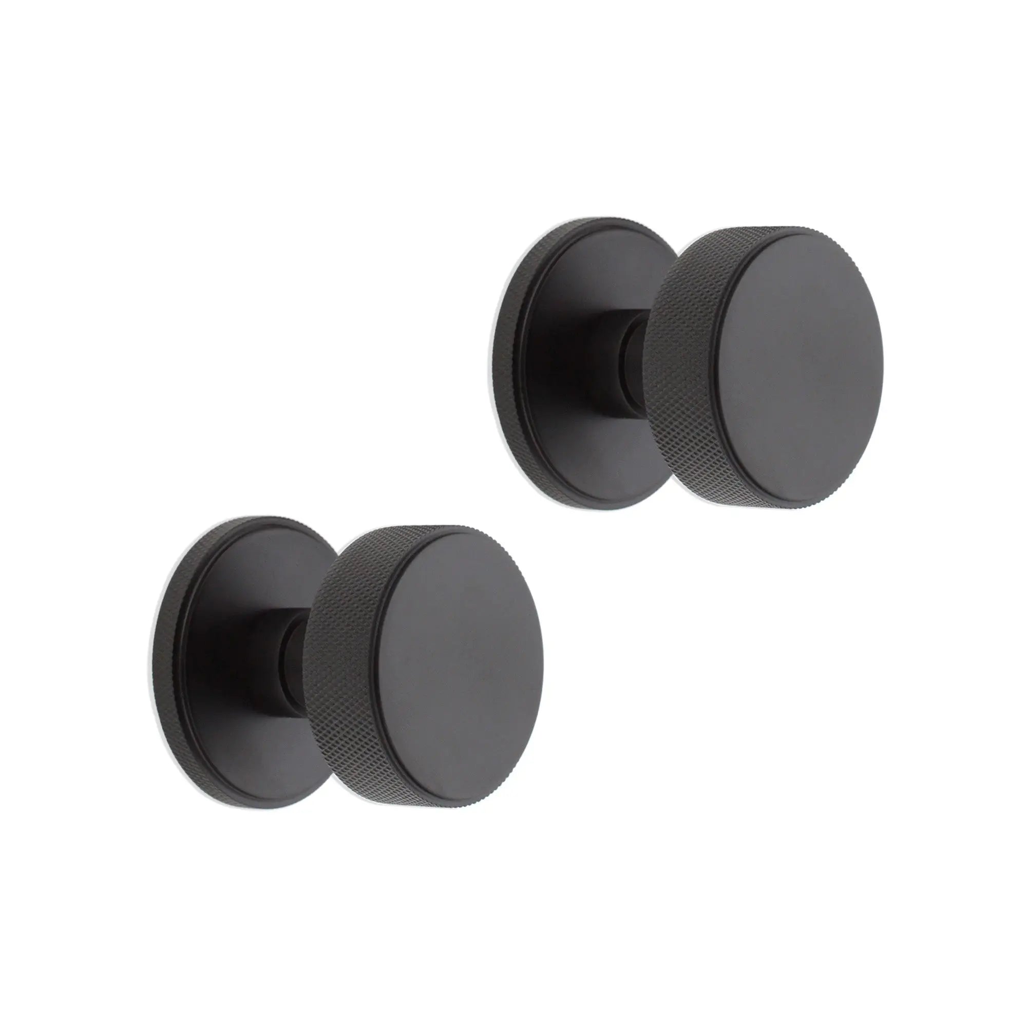 Connaught Knurled Door Knob Matt Black Spira