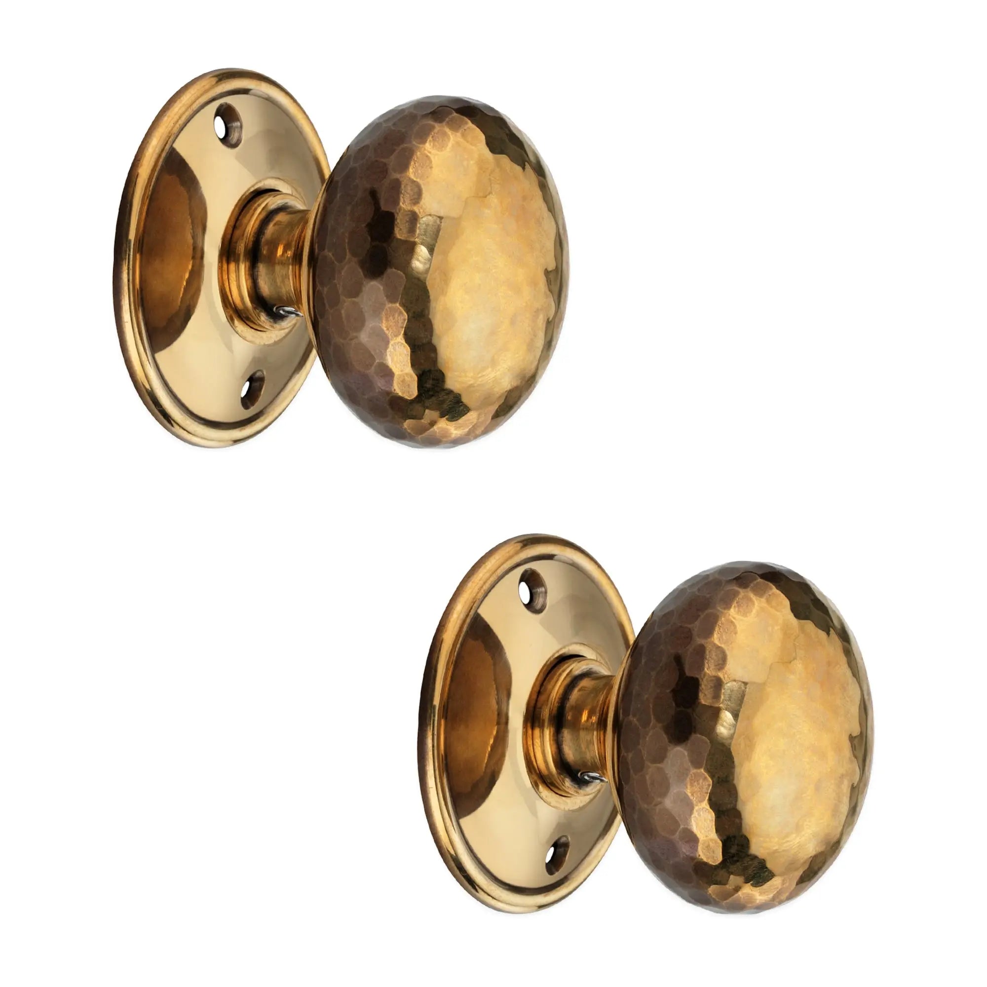 Hammered Cottage Large Mortice/Rim Door Knob Aged Brass Spira