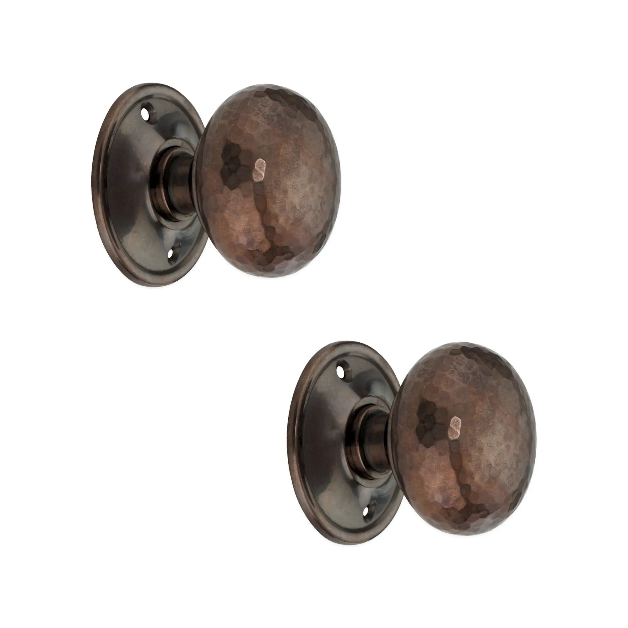 Hammered Cottage Large Mortice/Rim Door Knob Antique Spira