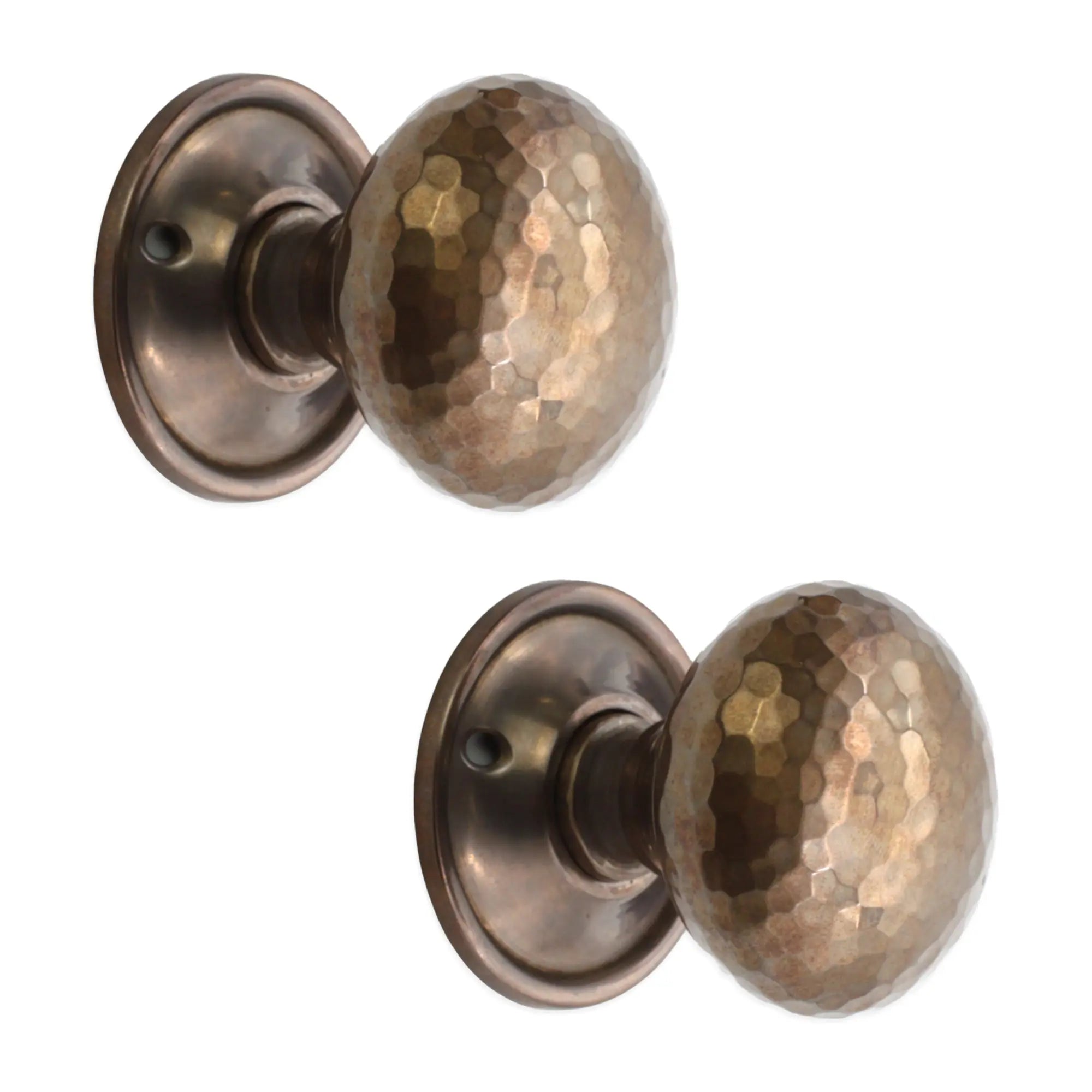 Hammered Mushroom Mortice/Rim Door Knob Antique Spira