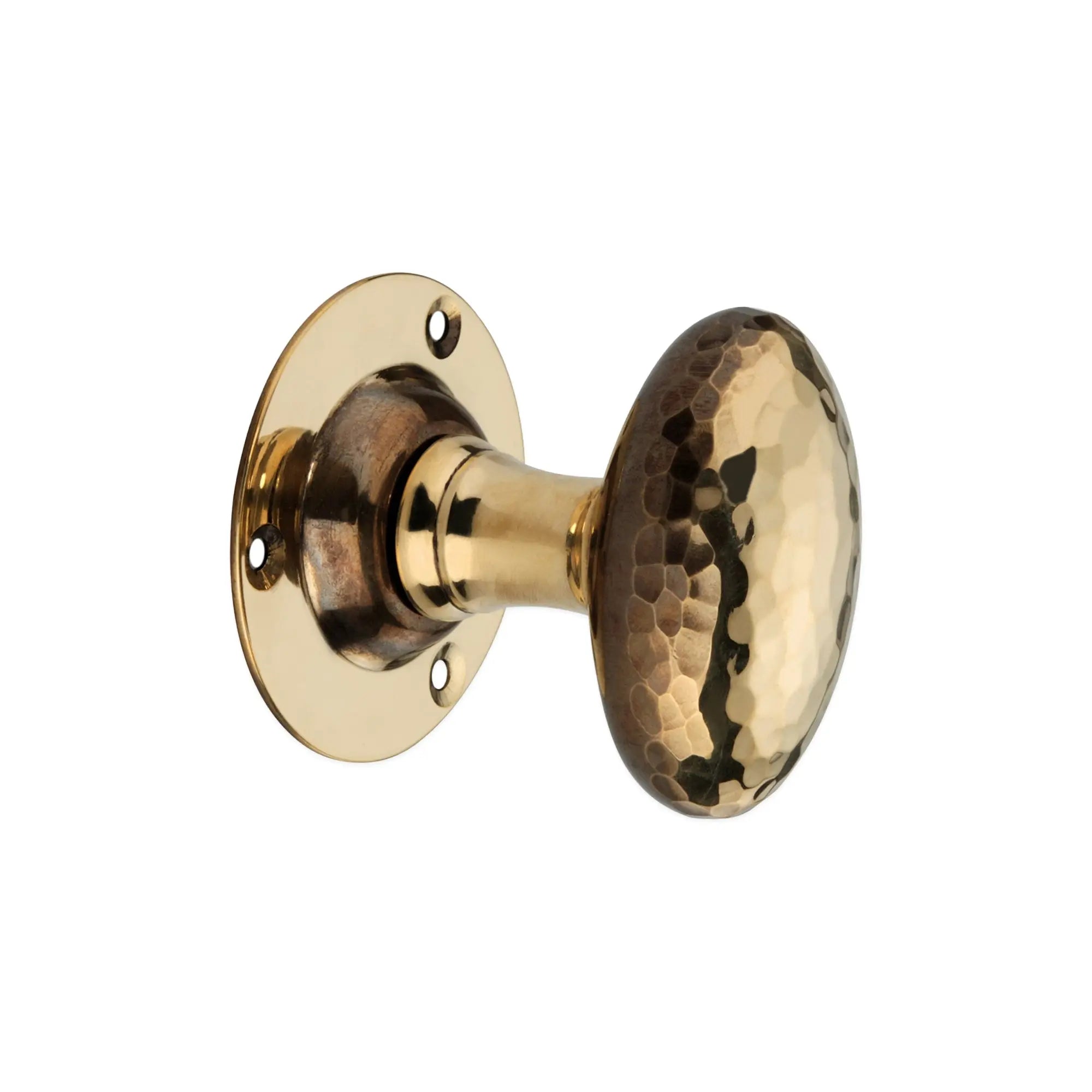 Hammered Oval Mortice Door Knob Aged Brass Spira