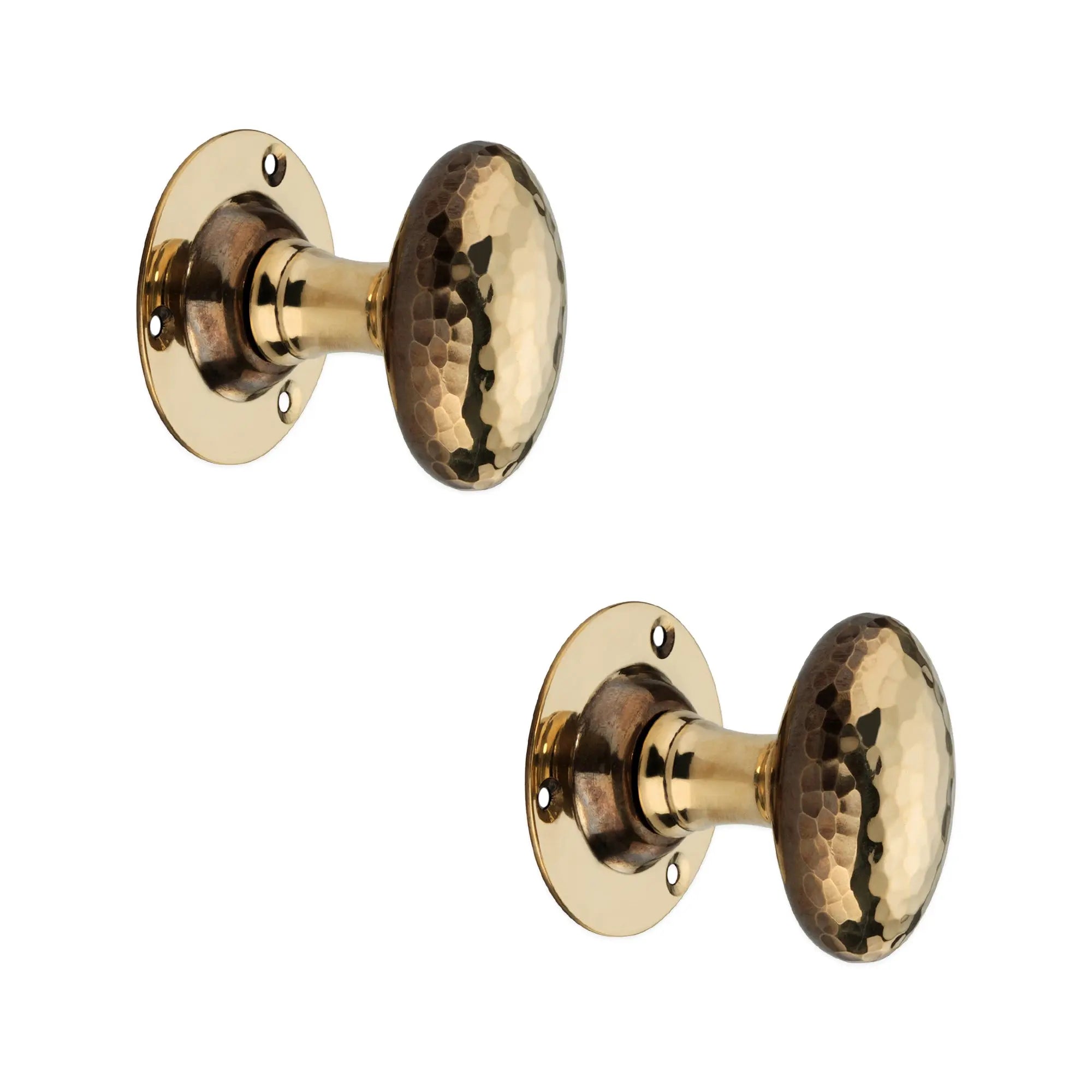 Hammered Oval Mortice Door Knob Aged Brass Spira