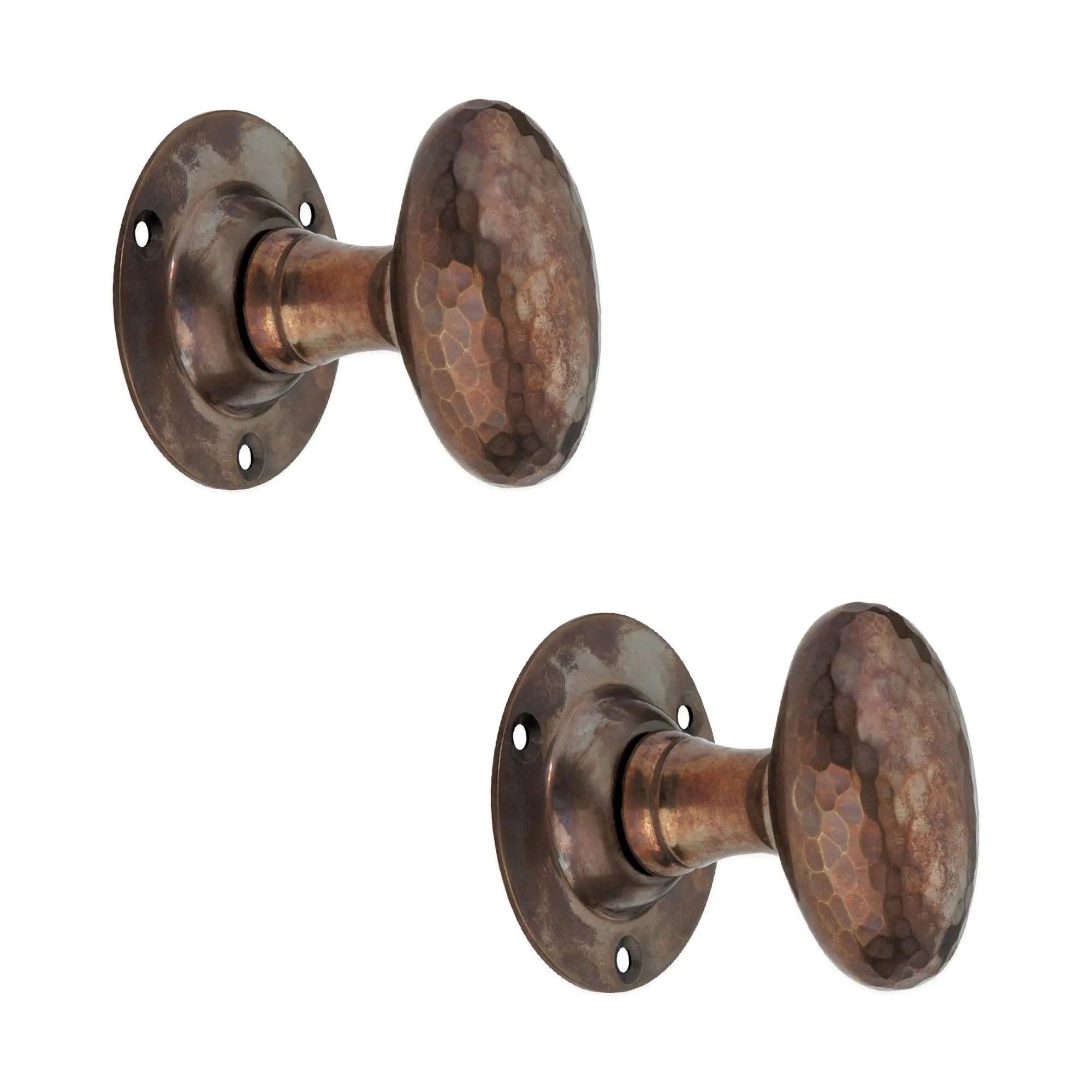 Hammered Oval Mortice Door Knob Antique Spira