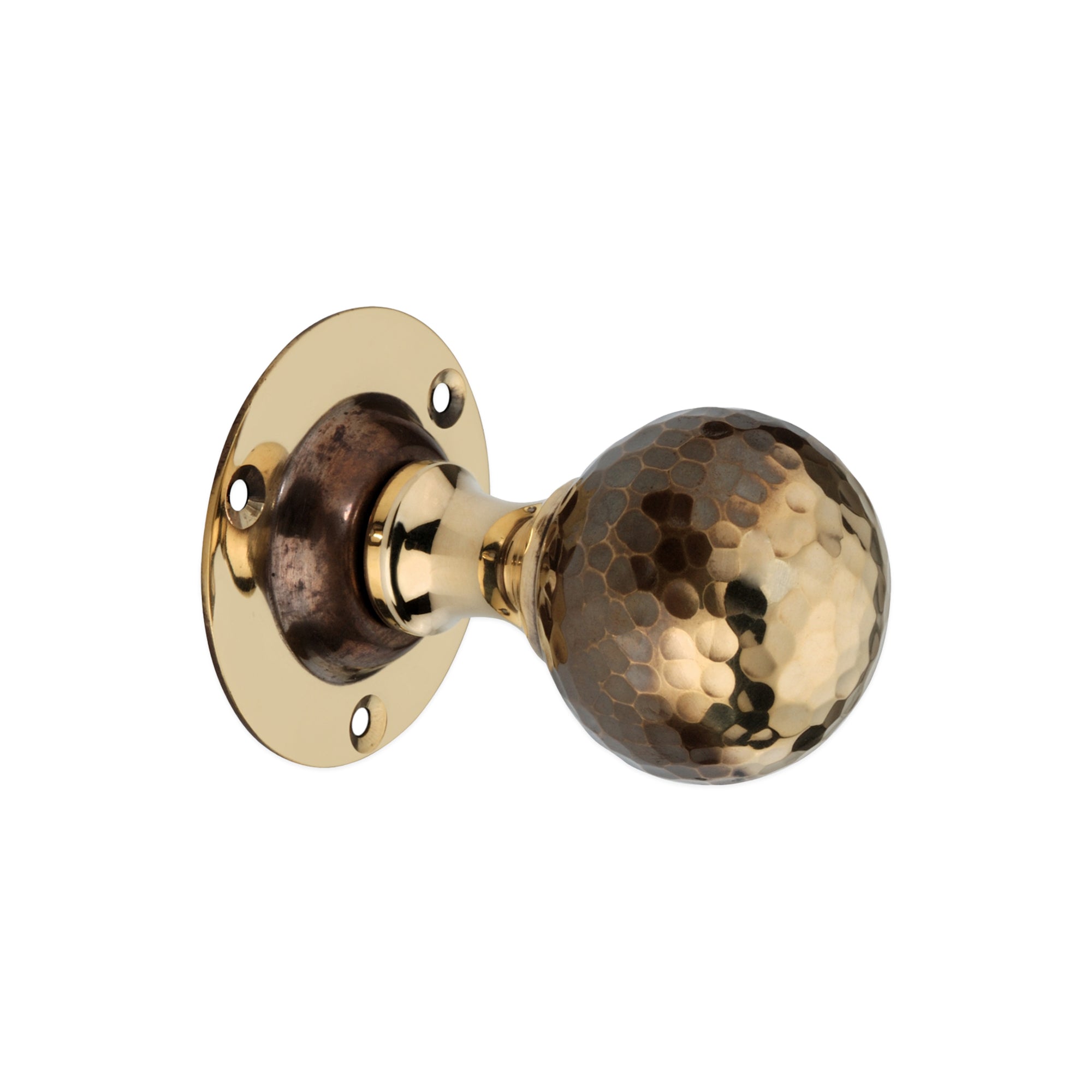 Hammered Ball Mortice Door Knob Aged Brass