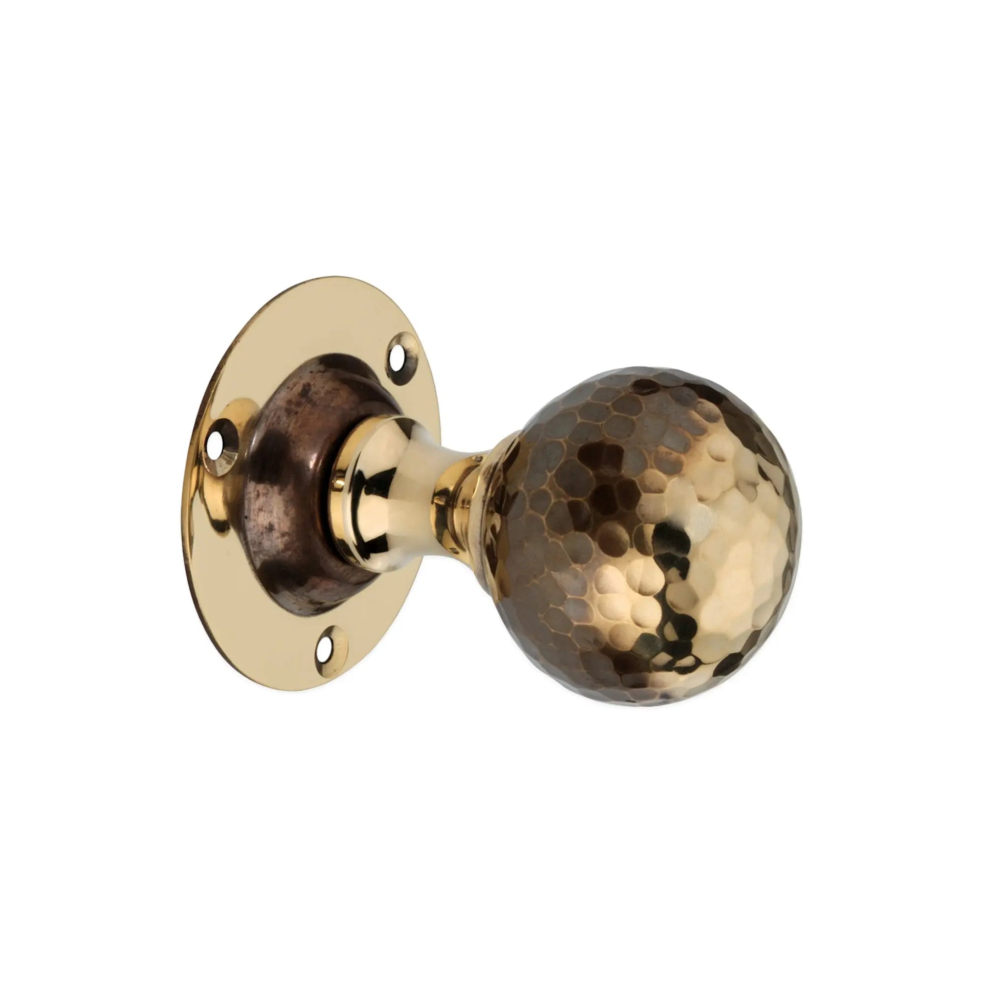 Hammered Ball Mortice Door Knob Aged Brass Spira
