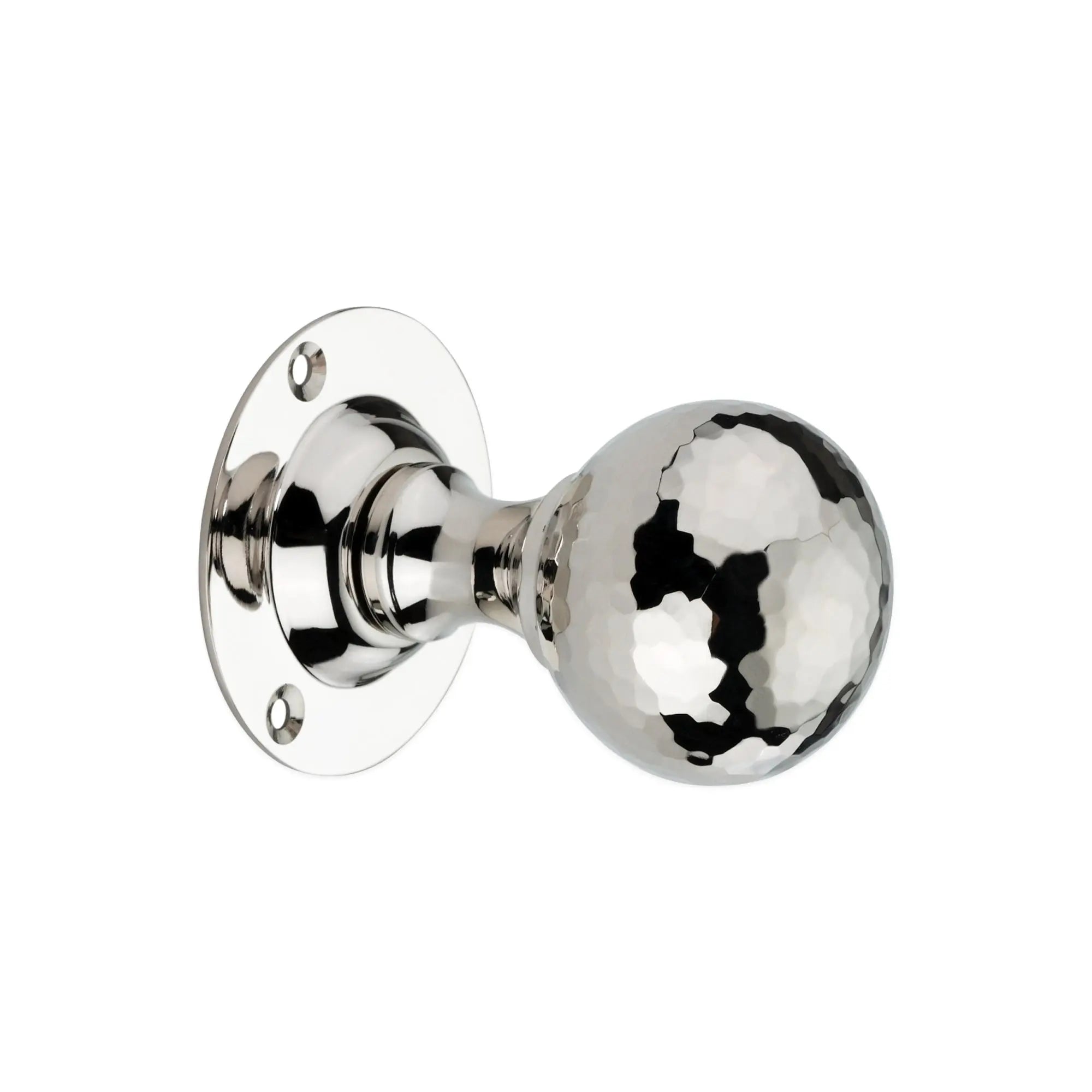 Hammered Ball Mortice Door Knob Polished Nickel Spira