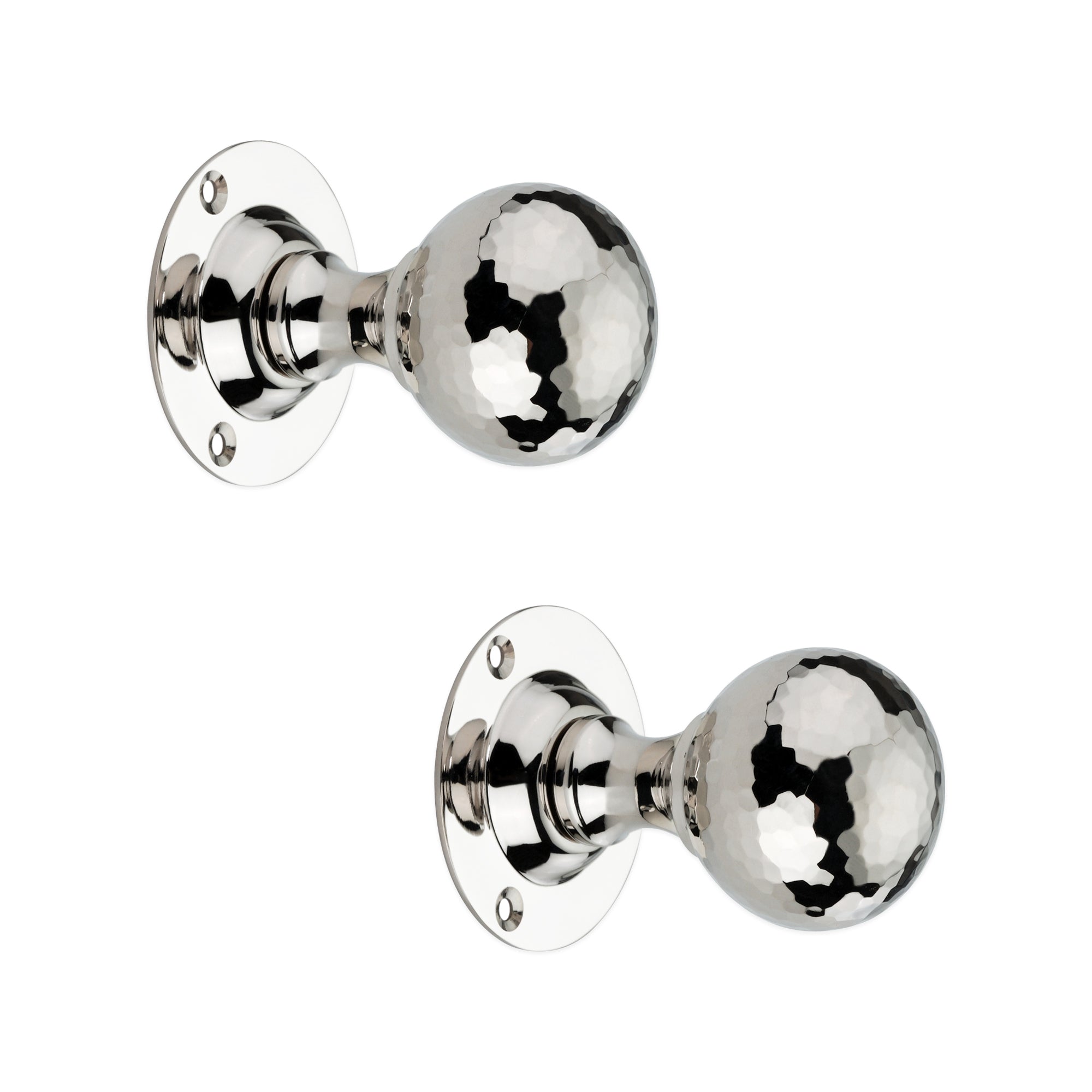 Hammered Ball Mortice Door Knob Polished Nickel