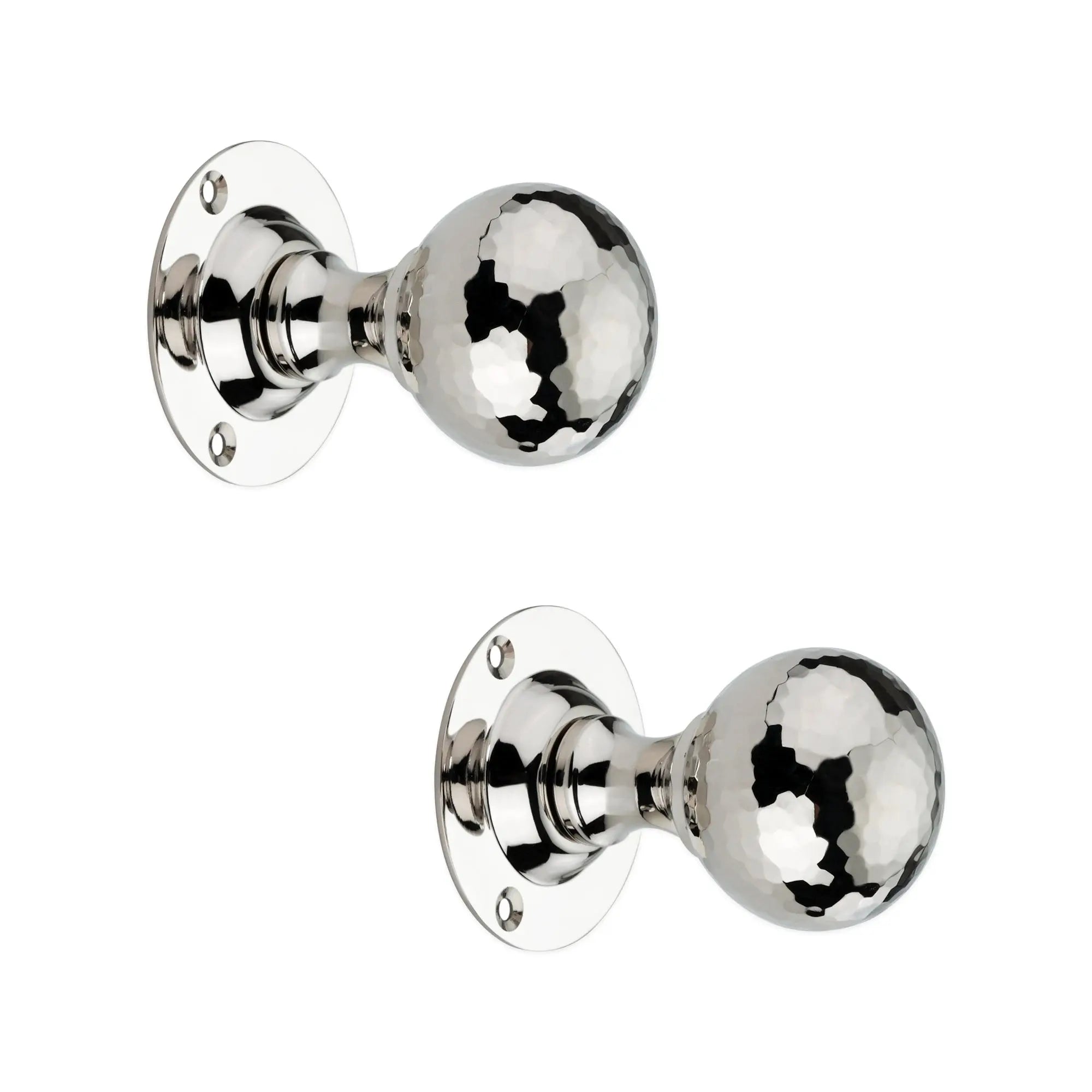 Hammered Ball Mortice Door Knob Polished Nickel Spira