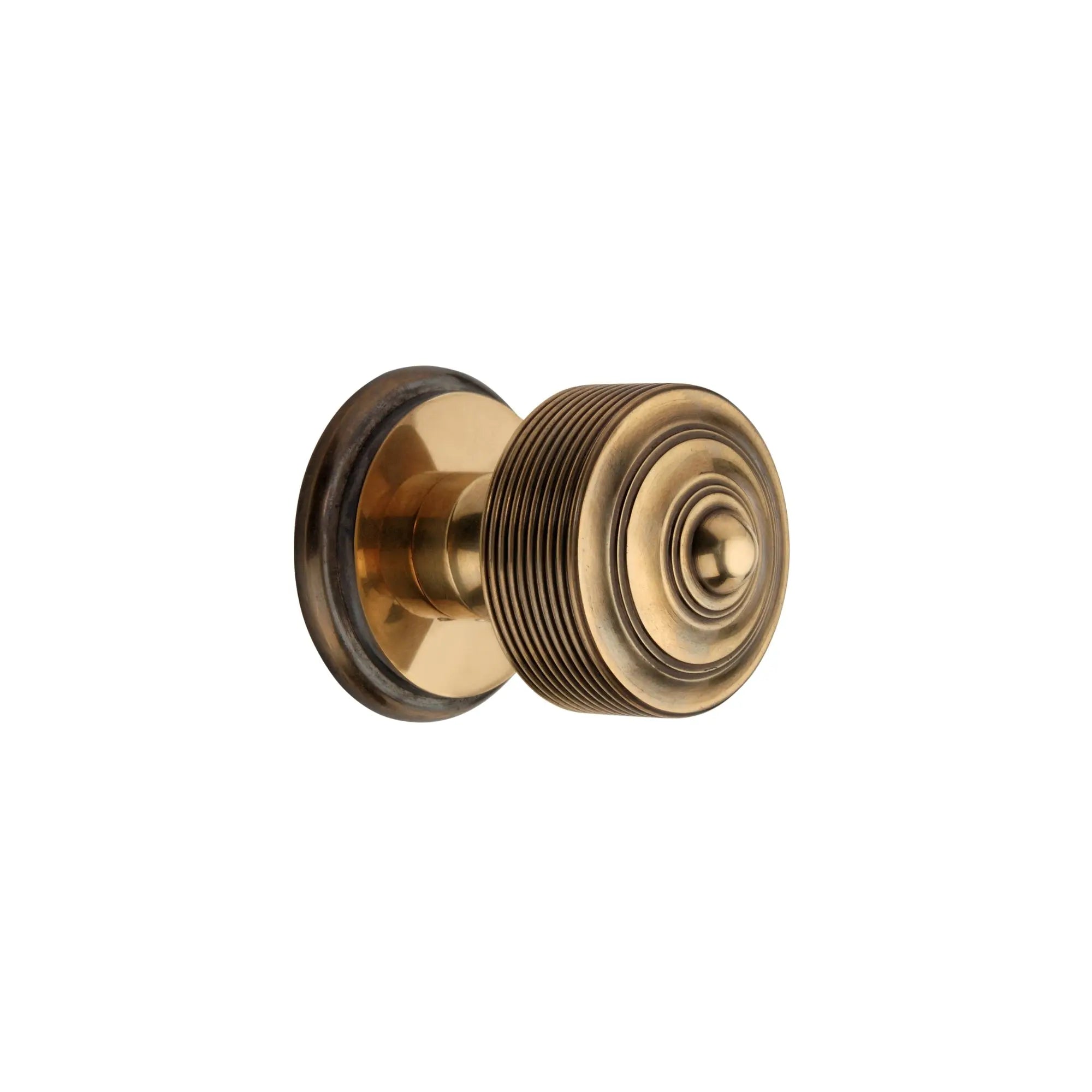 Carter Mortice/Rim Door Knob Aged Brass Spira