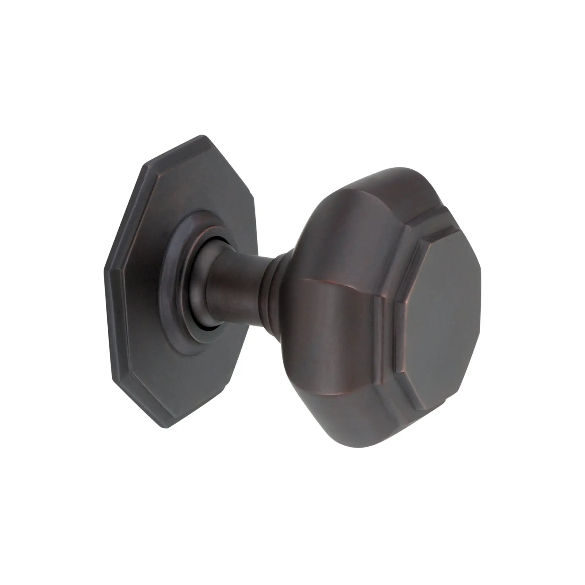 Octagonal Centre Door Knob Aged Bronze Spira